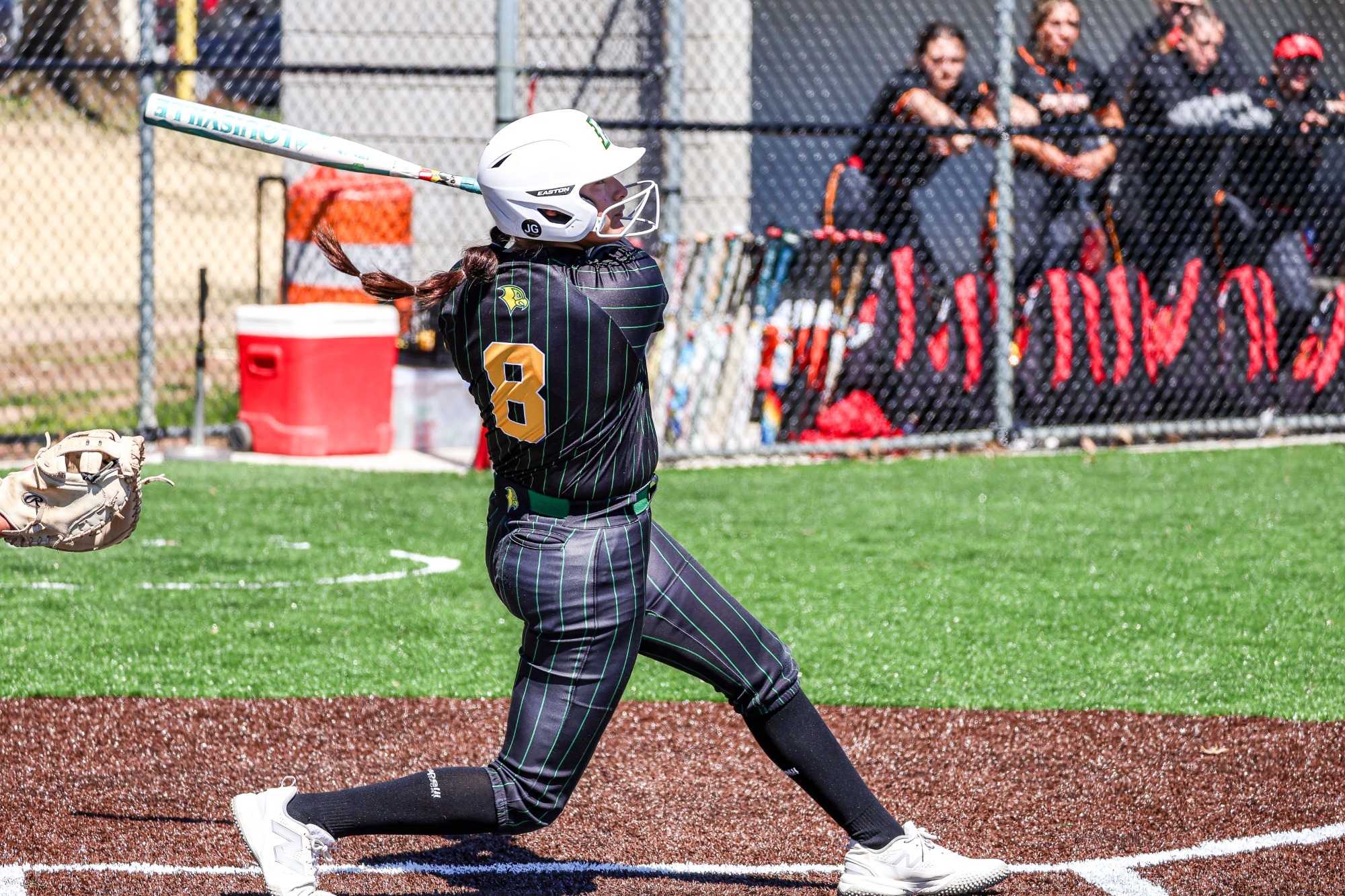 Karina De La Vega launches a home run.