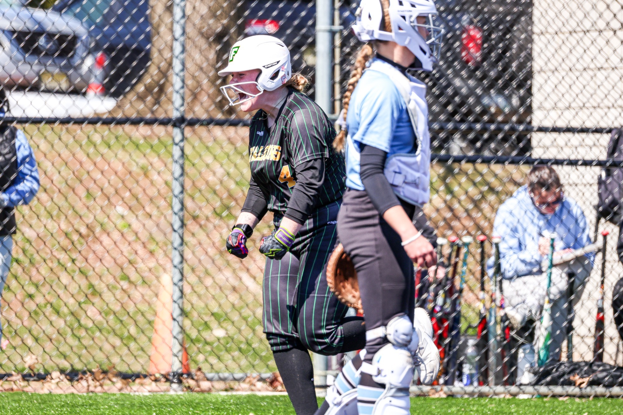 Brielle Cubala celebrates home run.