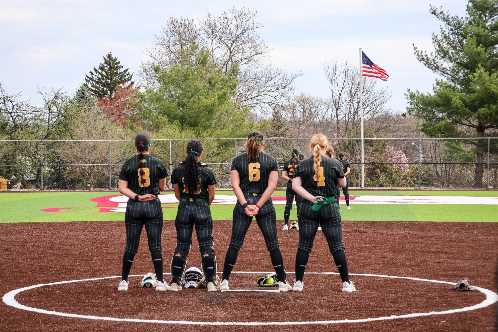 Starters during the national antherm.