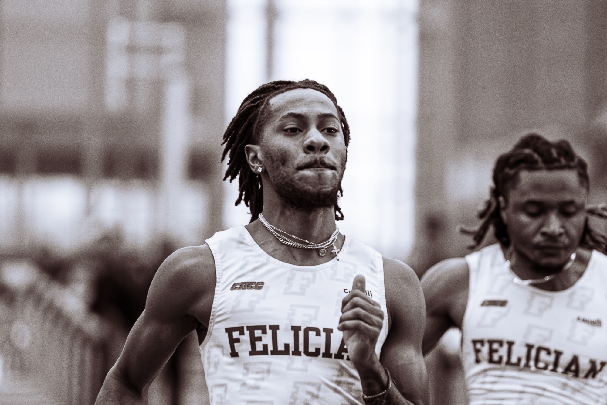 Devin Jones running in the ECC Championships