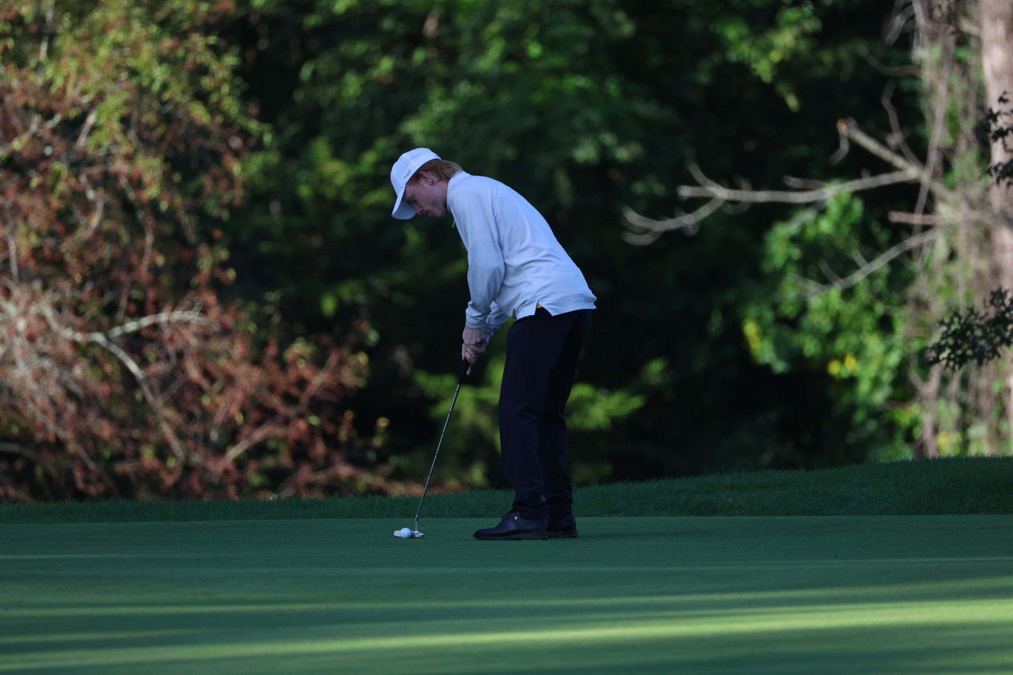  Men's Golf making putt on green