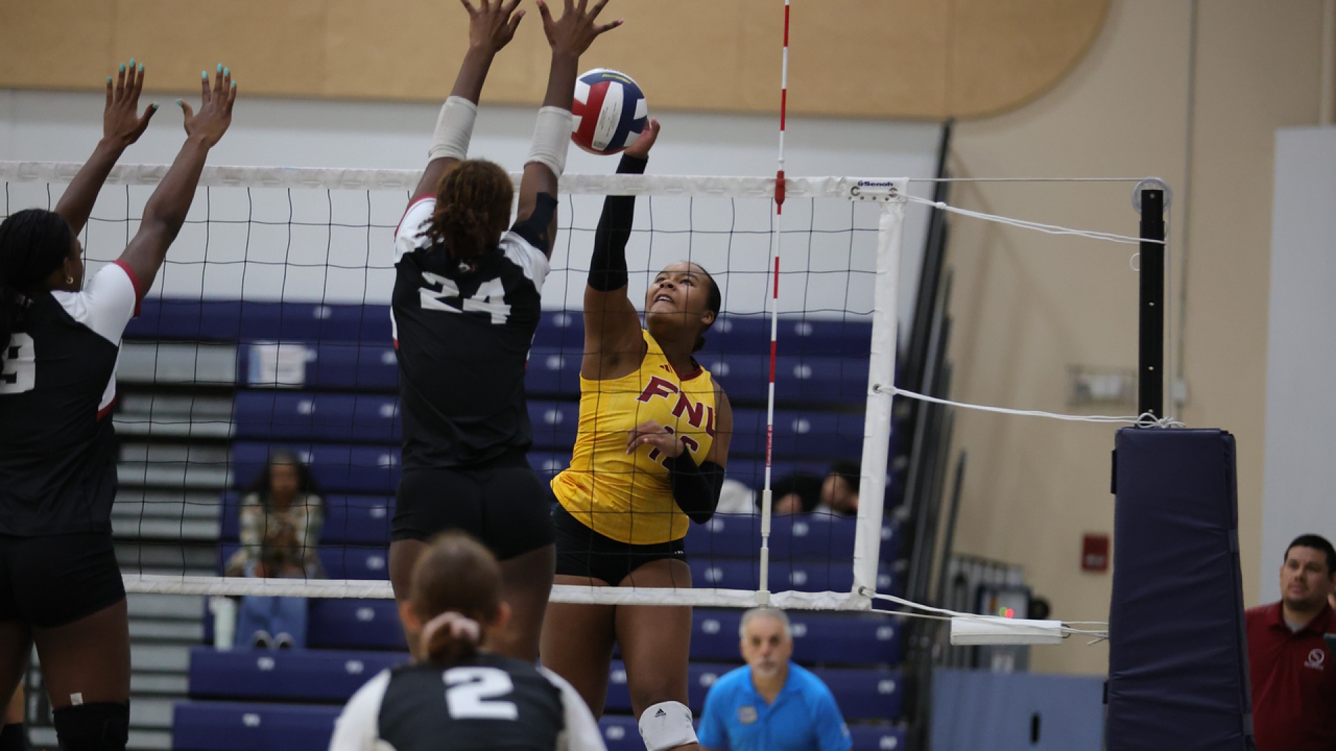 Chriselle Ferdinand attacking a set ball at Keiser Tournament 2025