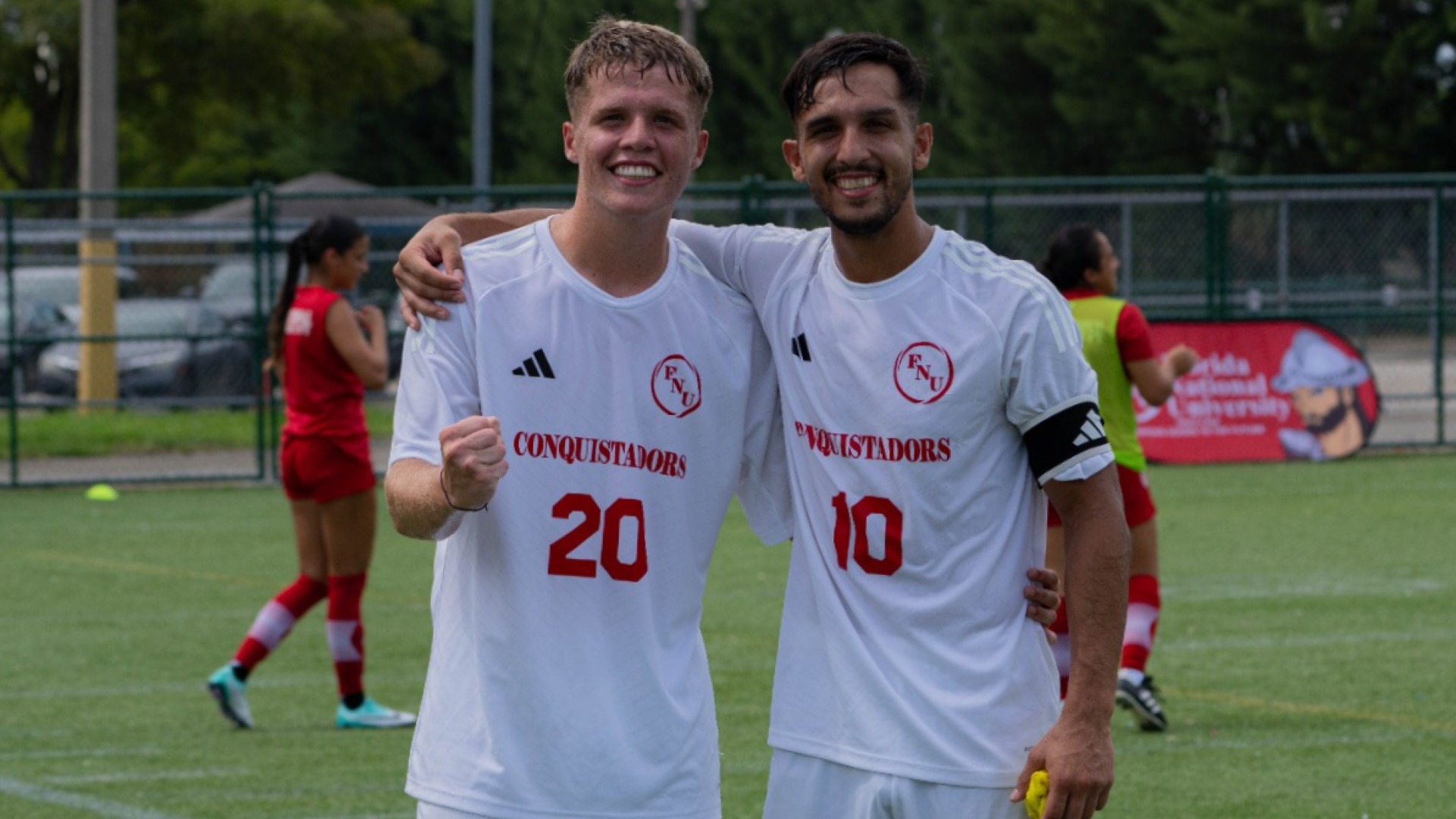 Juan Pugin and Augusto Pugin posing for a picture after defeating Ave Maria at home 2025