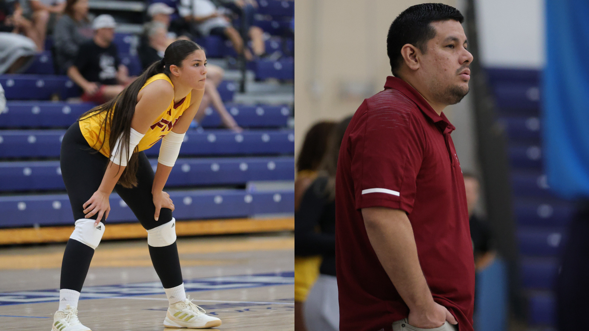 Kitula Amaya Morales and Carlos Huaroto-Luque CAC All-Conference, Coach of the Year graphic