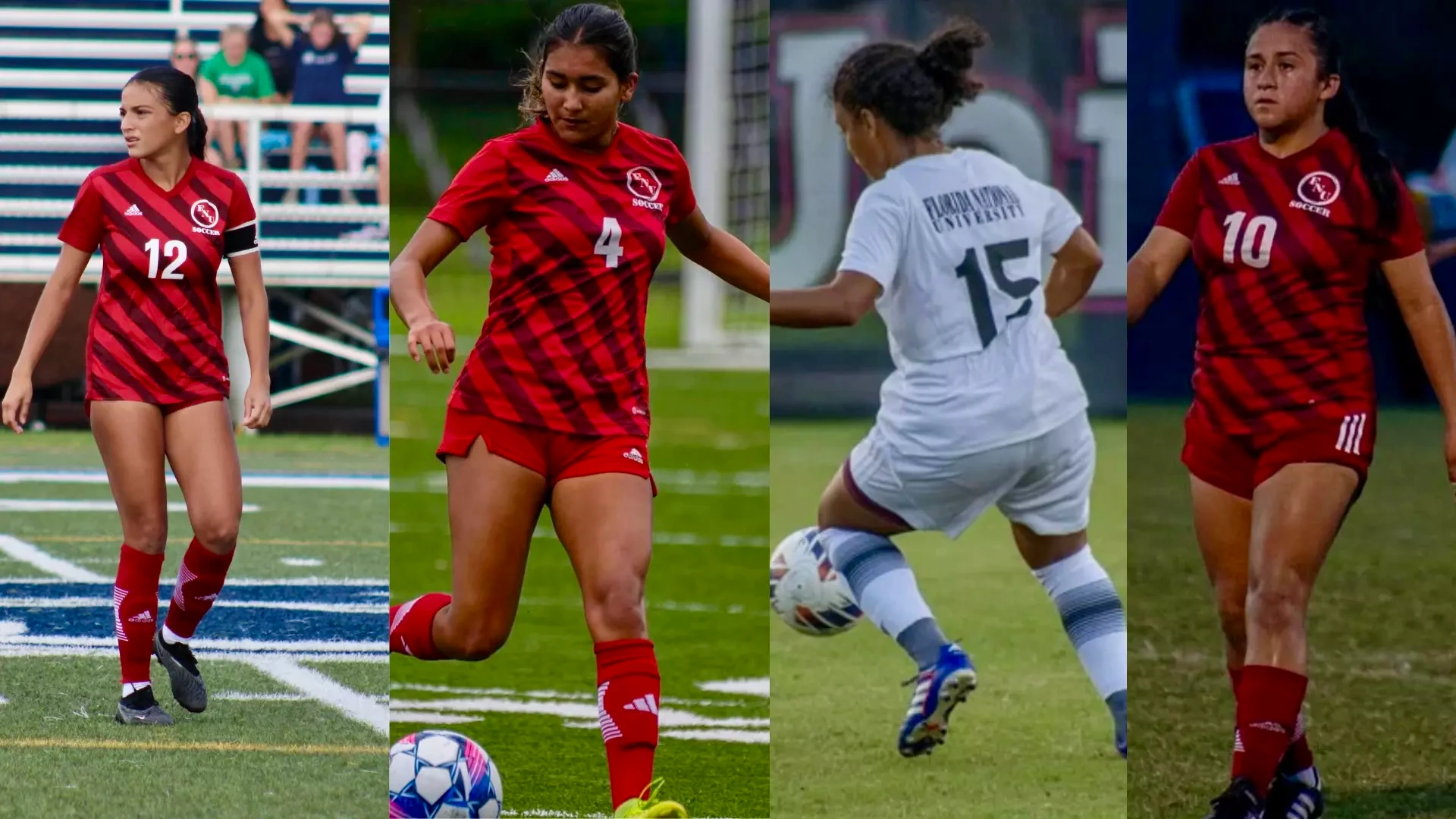 Enma Amaya, Angelina Carreno, Latyfath Ubeda and Delmis Reyes Amaya USCAA All-American graphic