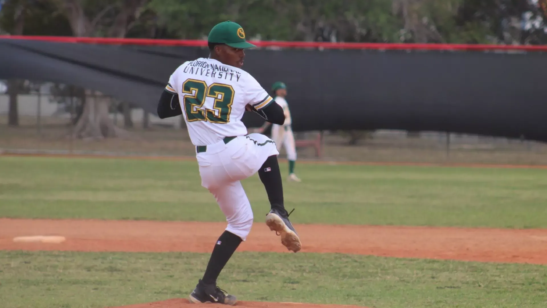 Keorden Leito pitching against Miami Hamilton