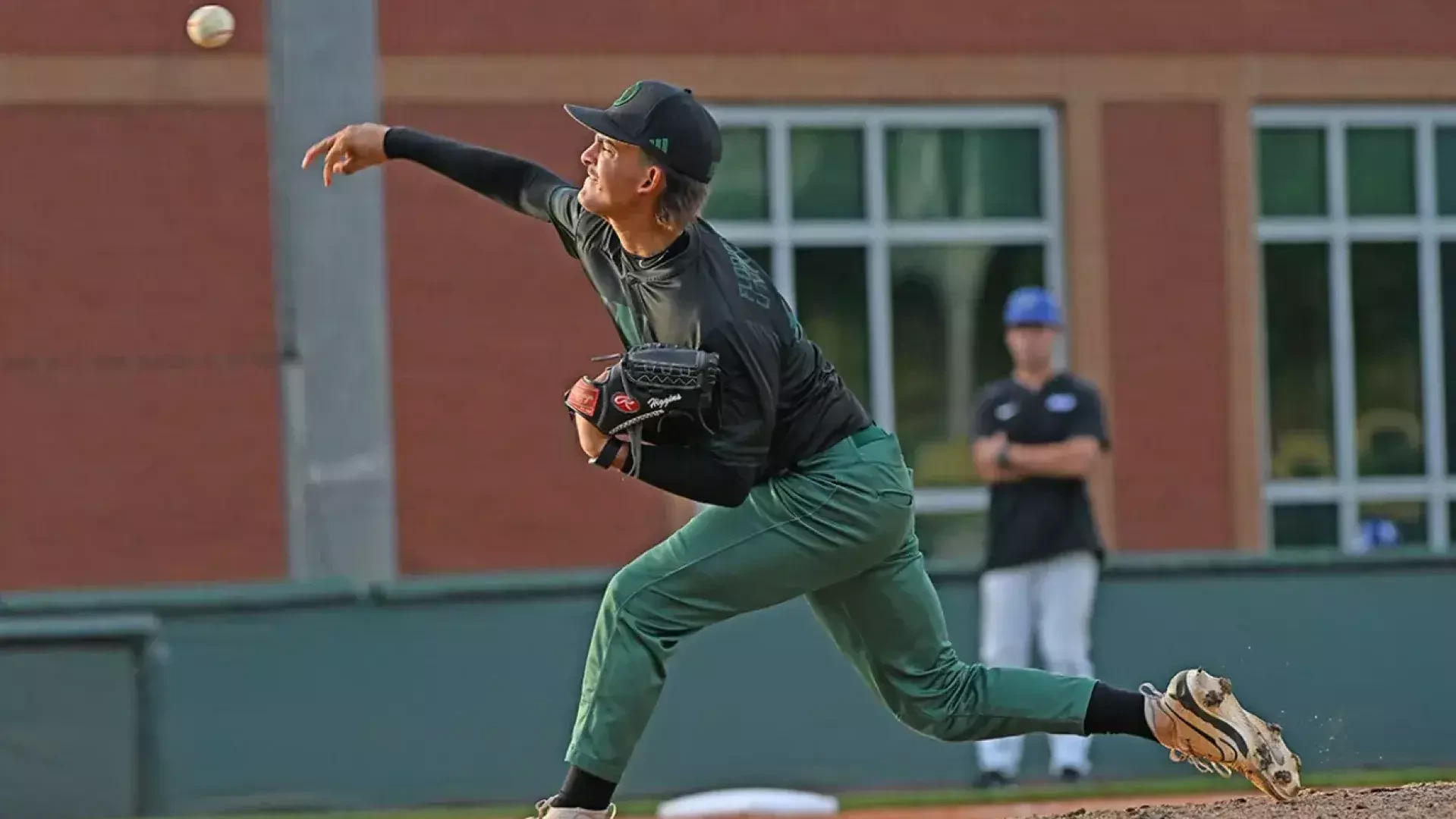 Josh Higgins pitching at CAC Tournament
