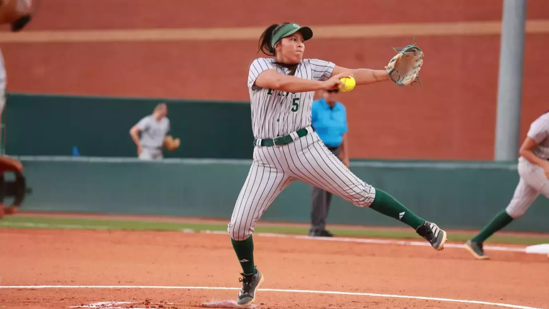 Brunella Beteta pitching at CAC Tournament 2025