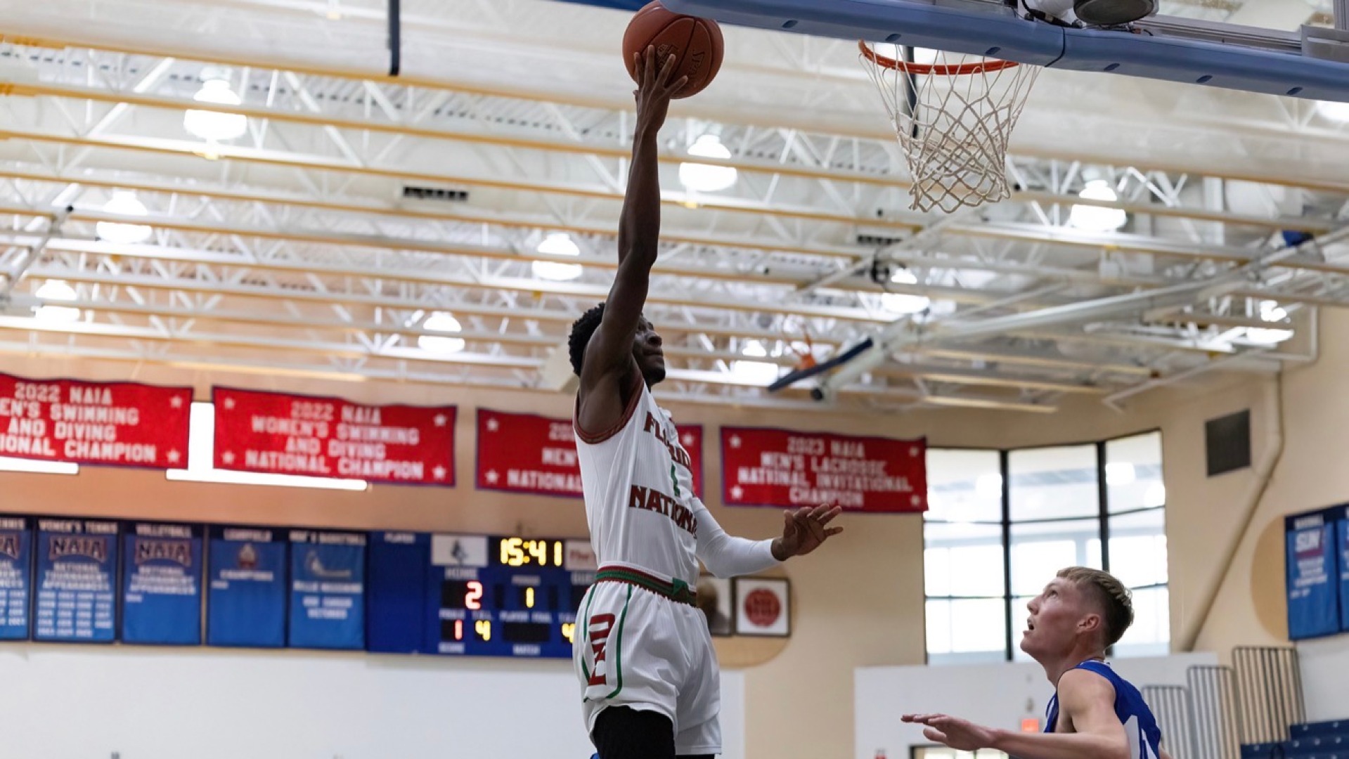 Hasmar Francois going for a layup against the University of the Virgin Islands 2025-26