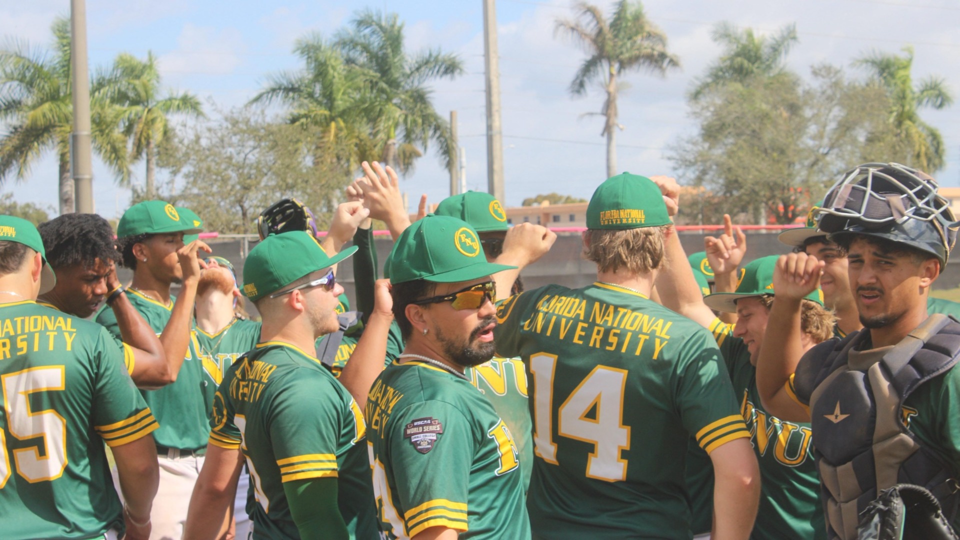 FNU baseball breaking a huddle 2026