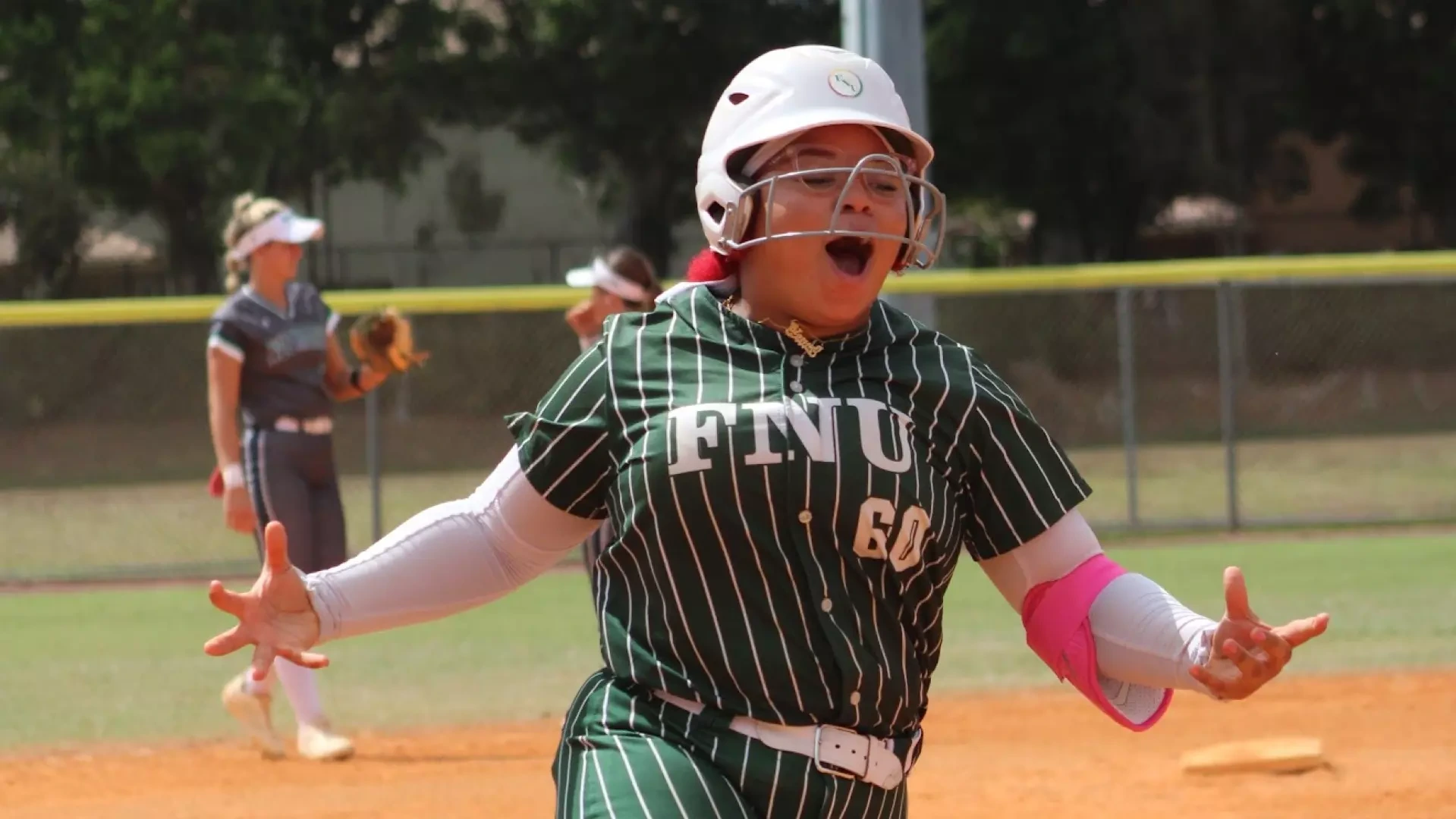 Gianna Hall running the bases at Vista park after hitting a home run versus Ave Maria University 2026