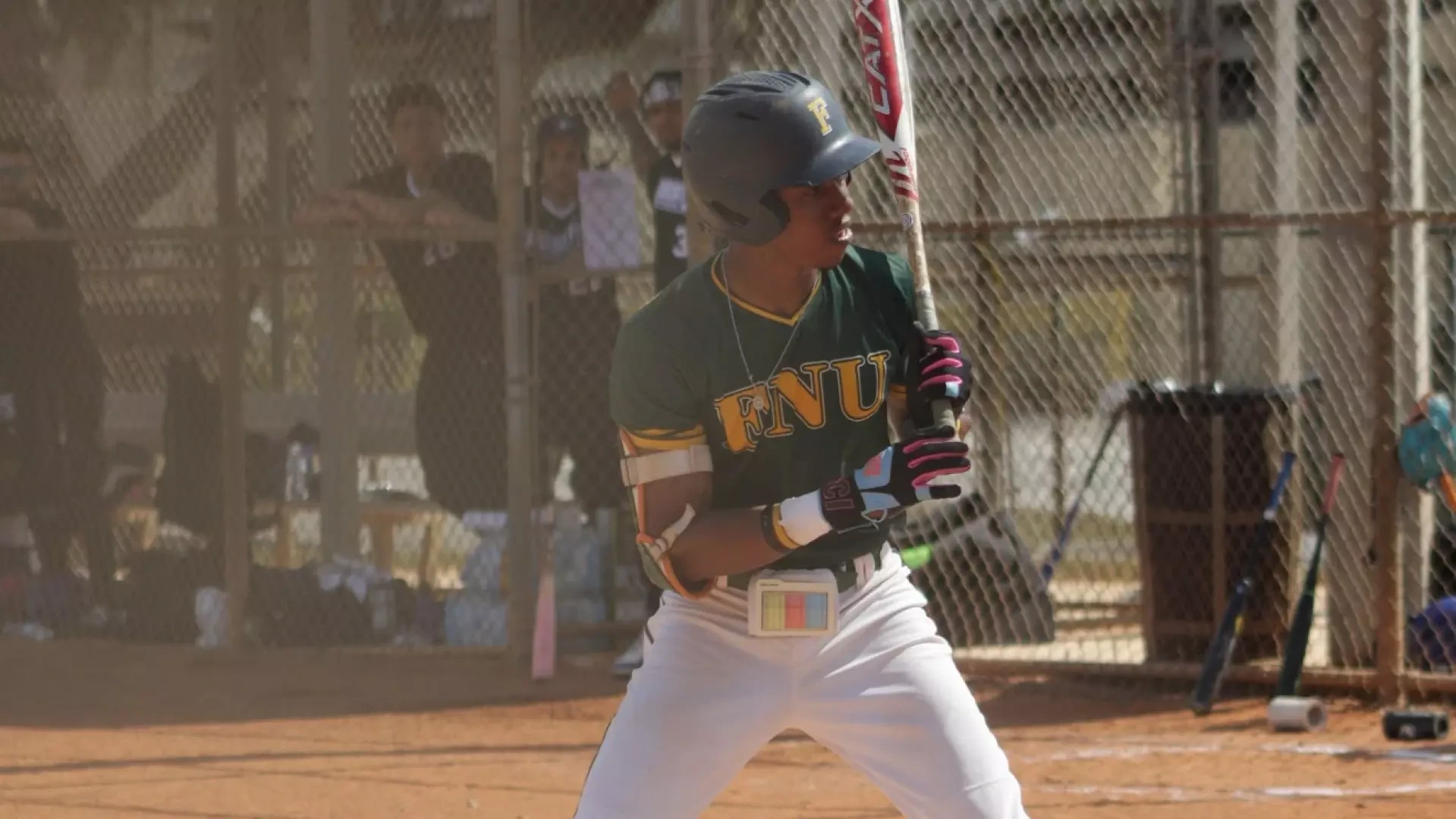 FNU baseball player hitting during the 2026 season