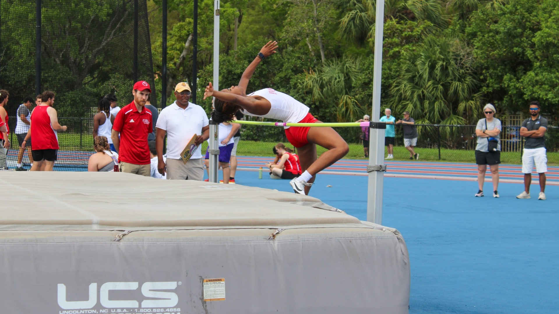 Keelee Okoro jumping at CAC Championship 2025