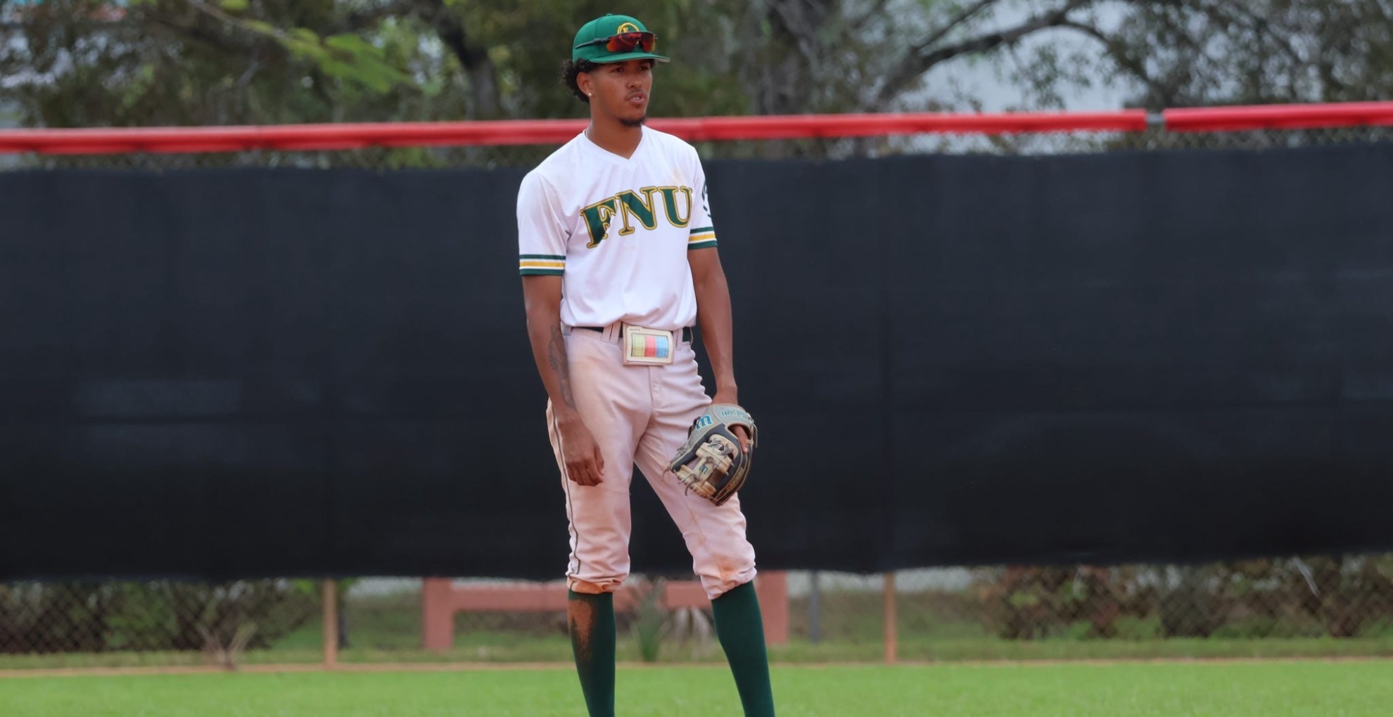 Dwayne Dabian in between innings at home, playing second base 2026