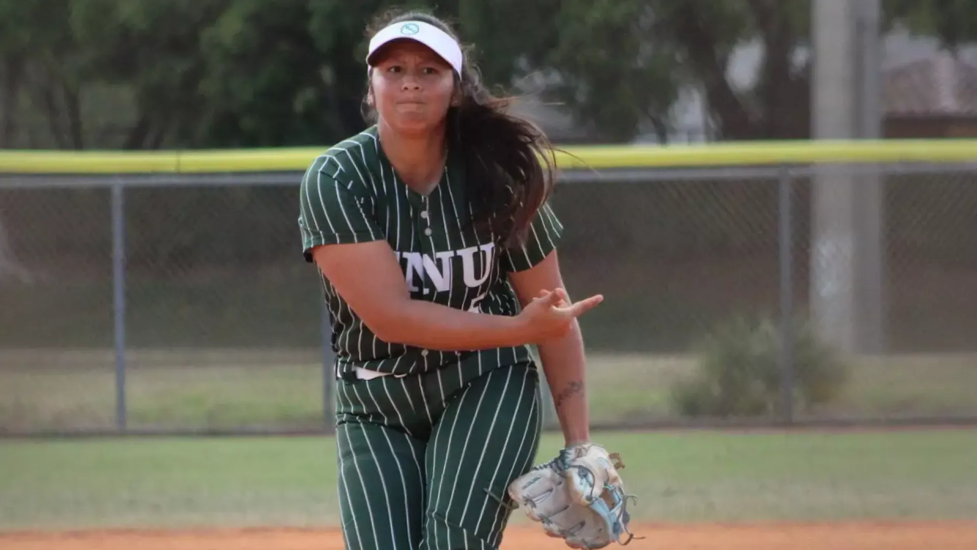Brunella Beteta throwing a pitch against Florida Memorial 2026