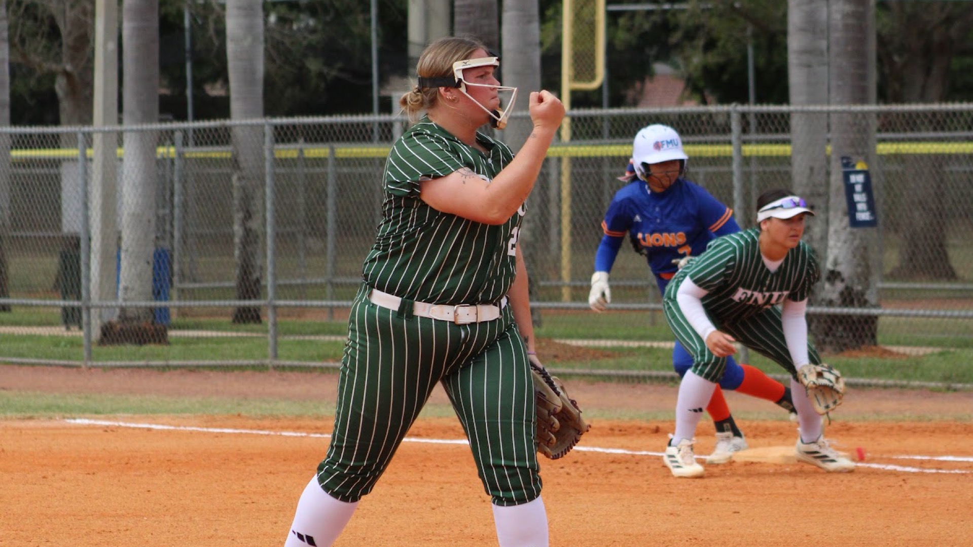 Sophia White pitching against Florida Memorial at home 2026
