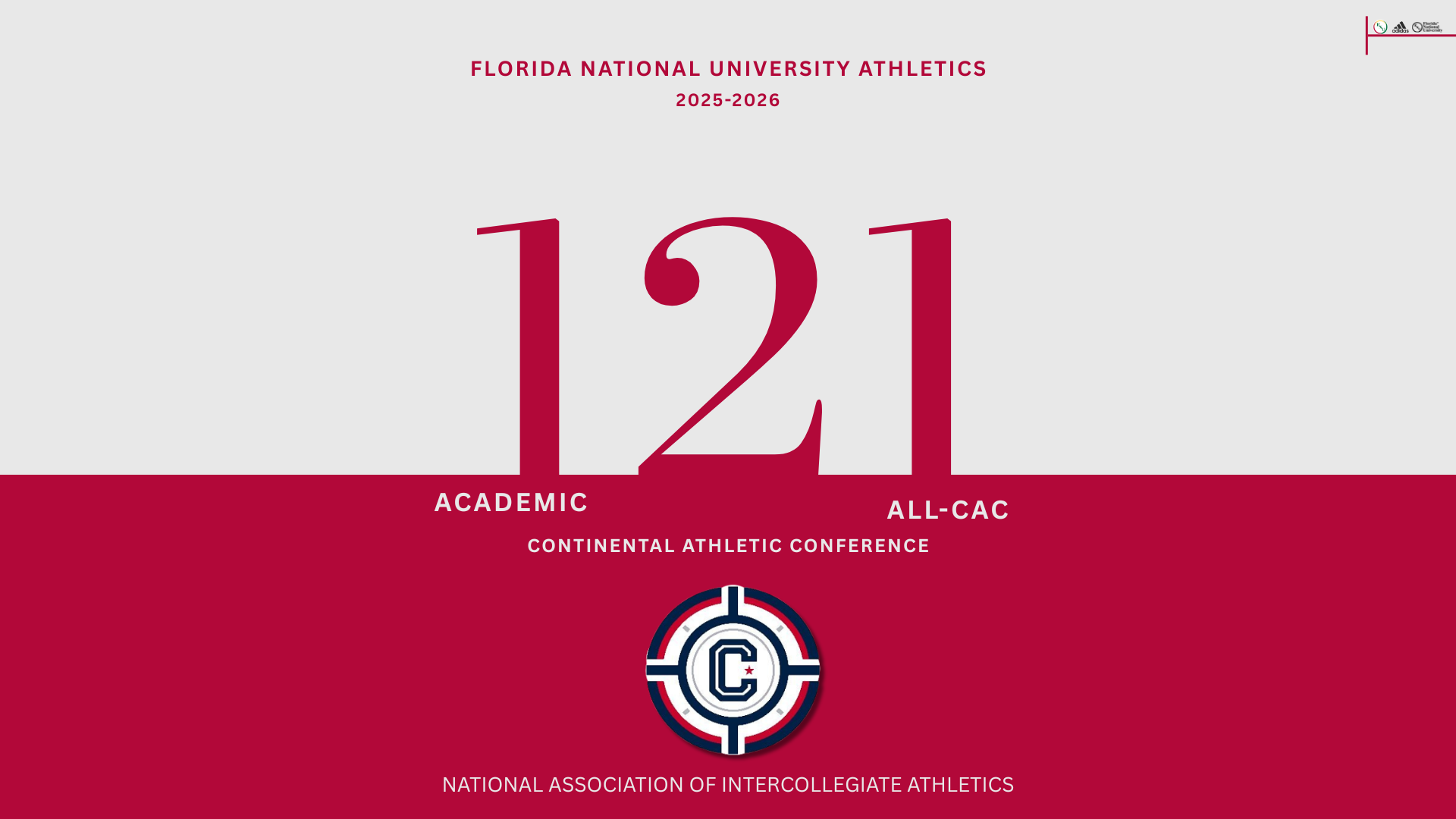 CAC All-Academic award graphic with 121 in red and conference logo
