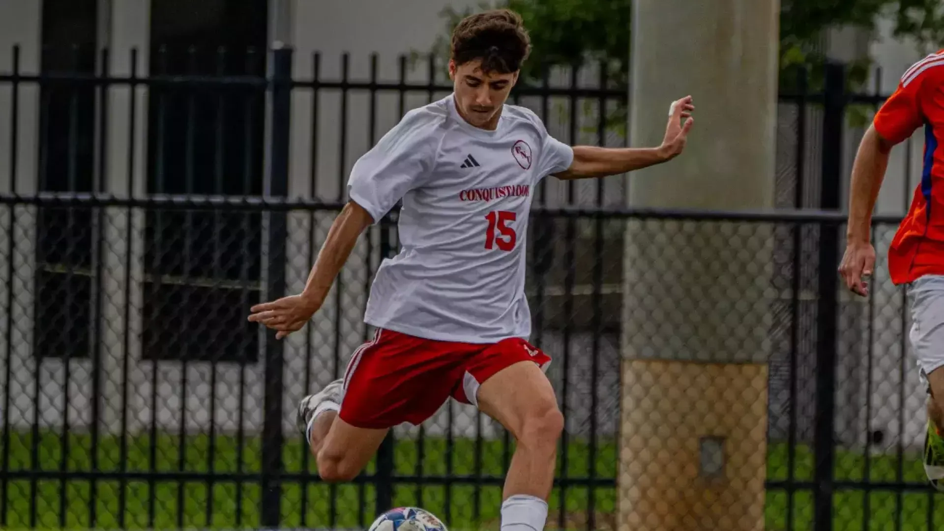 David Luque Rivero shooting a shot at goal against Florida Memorial 2026