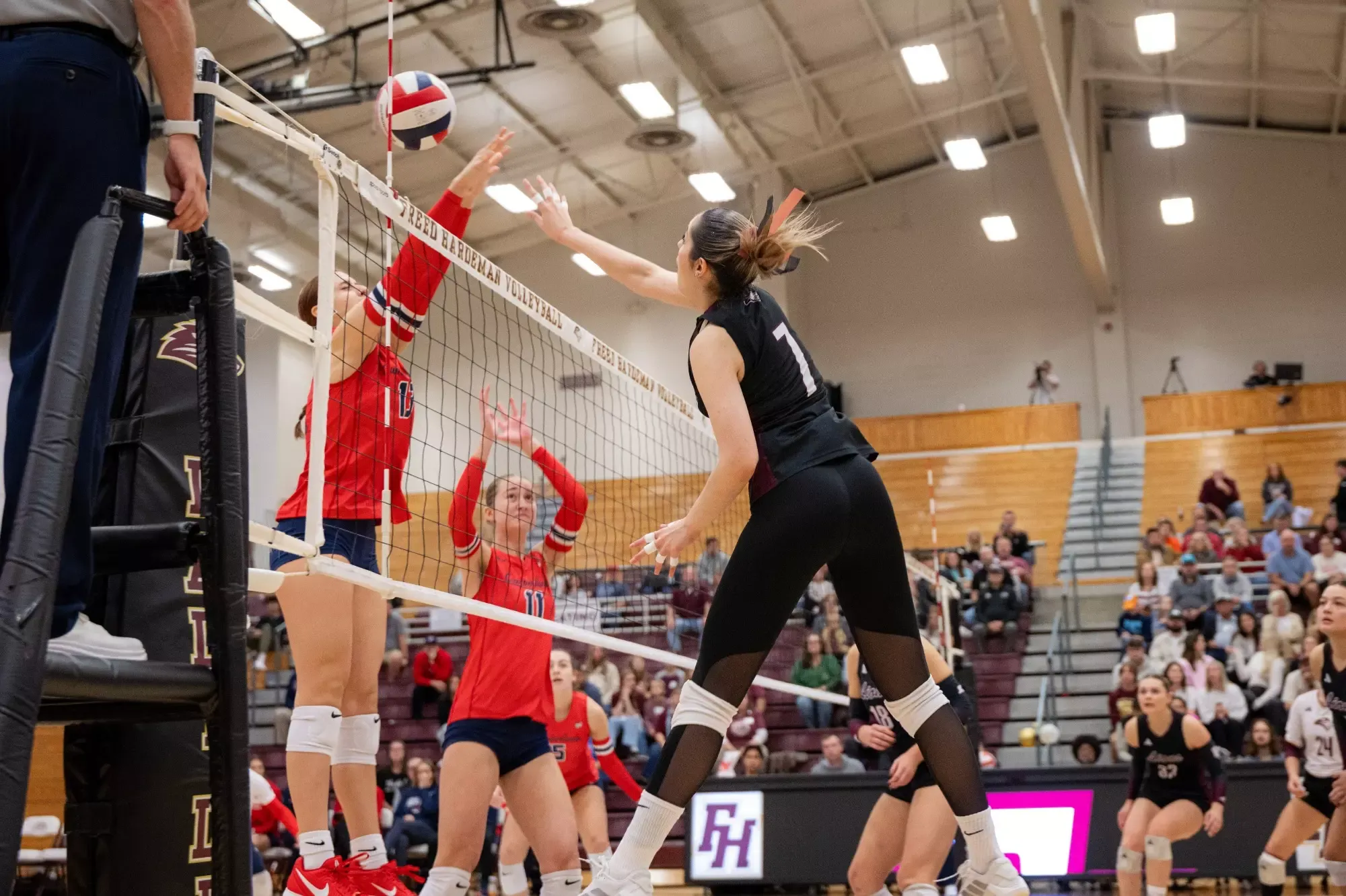 FHU volleyball in action