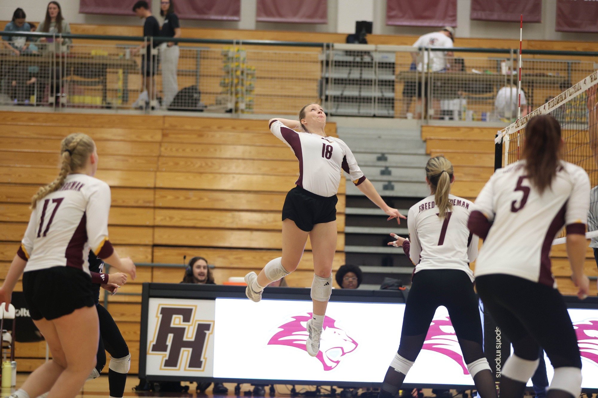 FHU Lady Lions volleyball in action