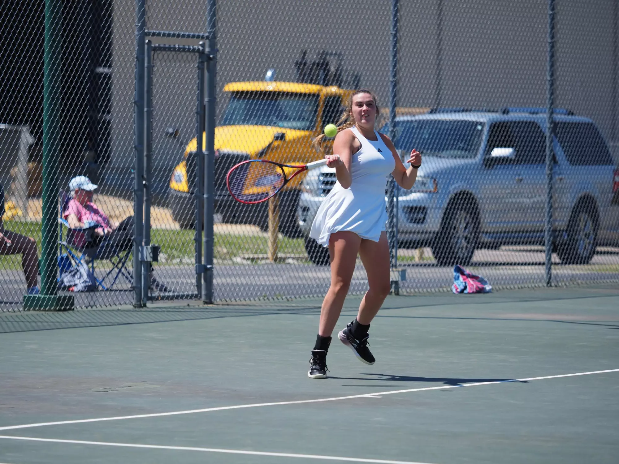 FHU tennis in action
