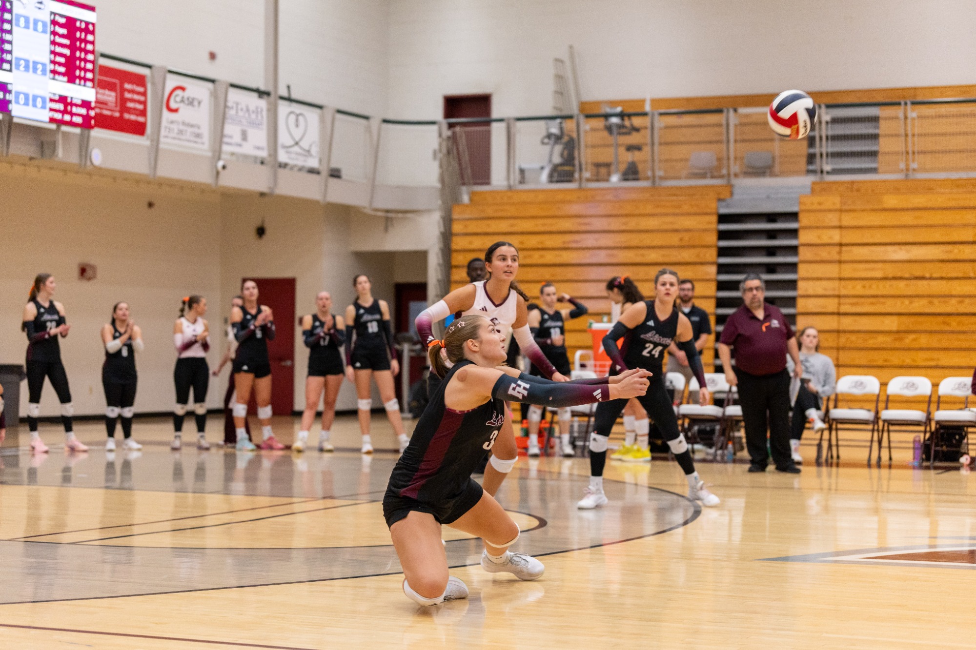 Hanae Bezerga in FHU's volleyball match against Cumberland on October 6, 2026.