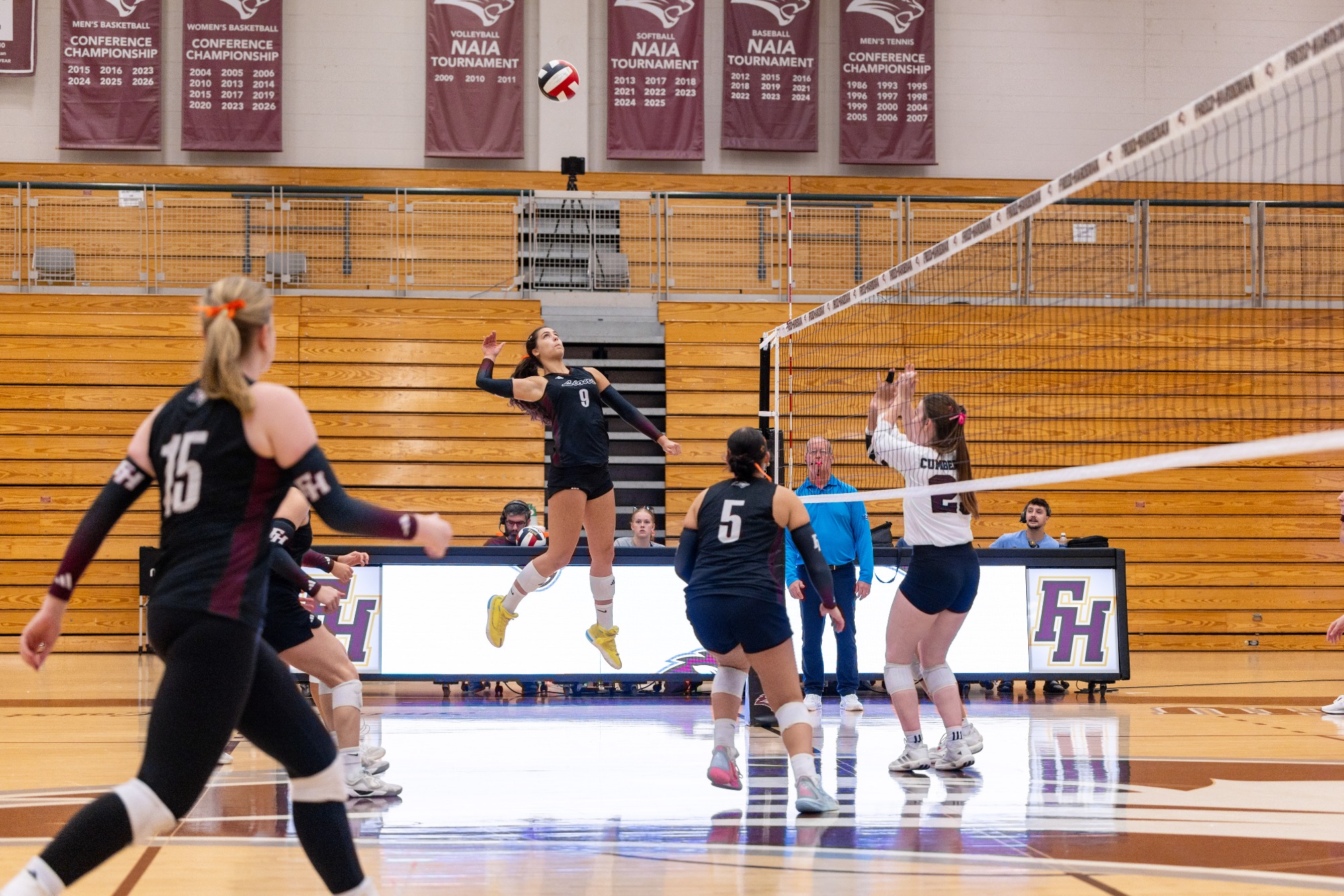 Teodora Dacic in FHU's volleyball match against Cumberland on October 6, 2026.