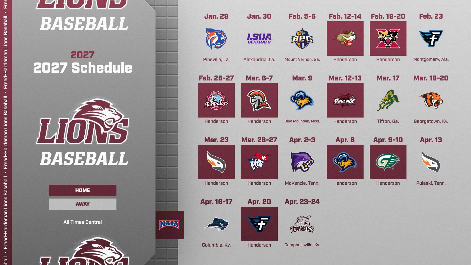 2027 Baseball Schedule
