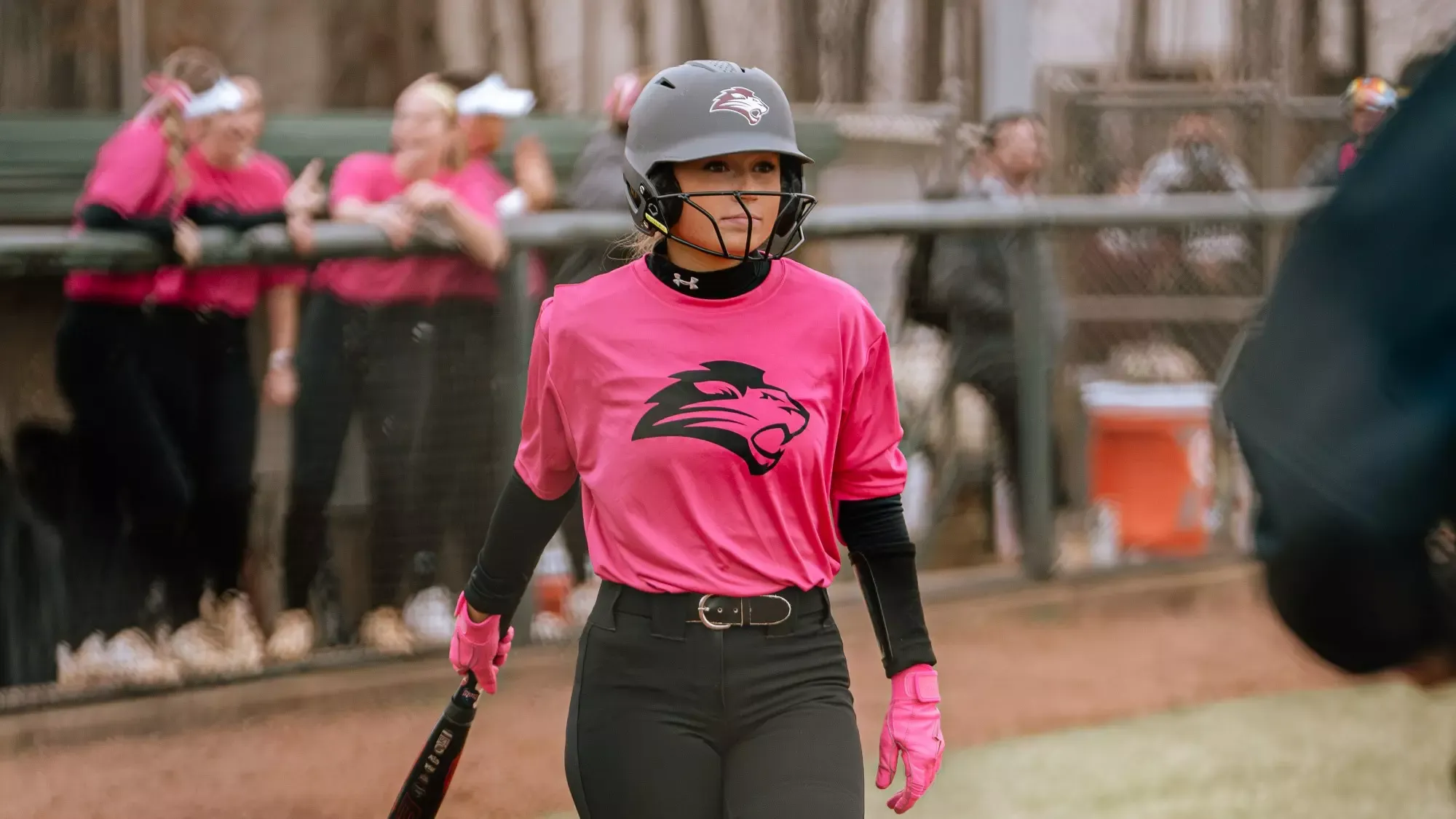 Lady Lion softball in action
