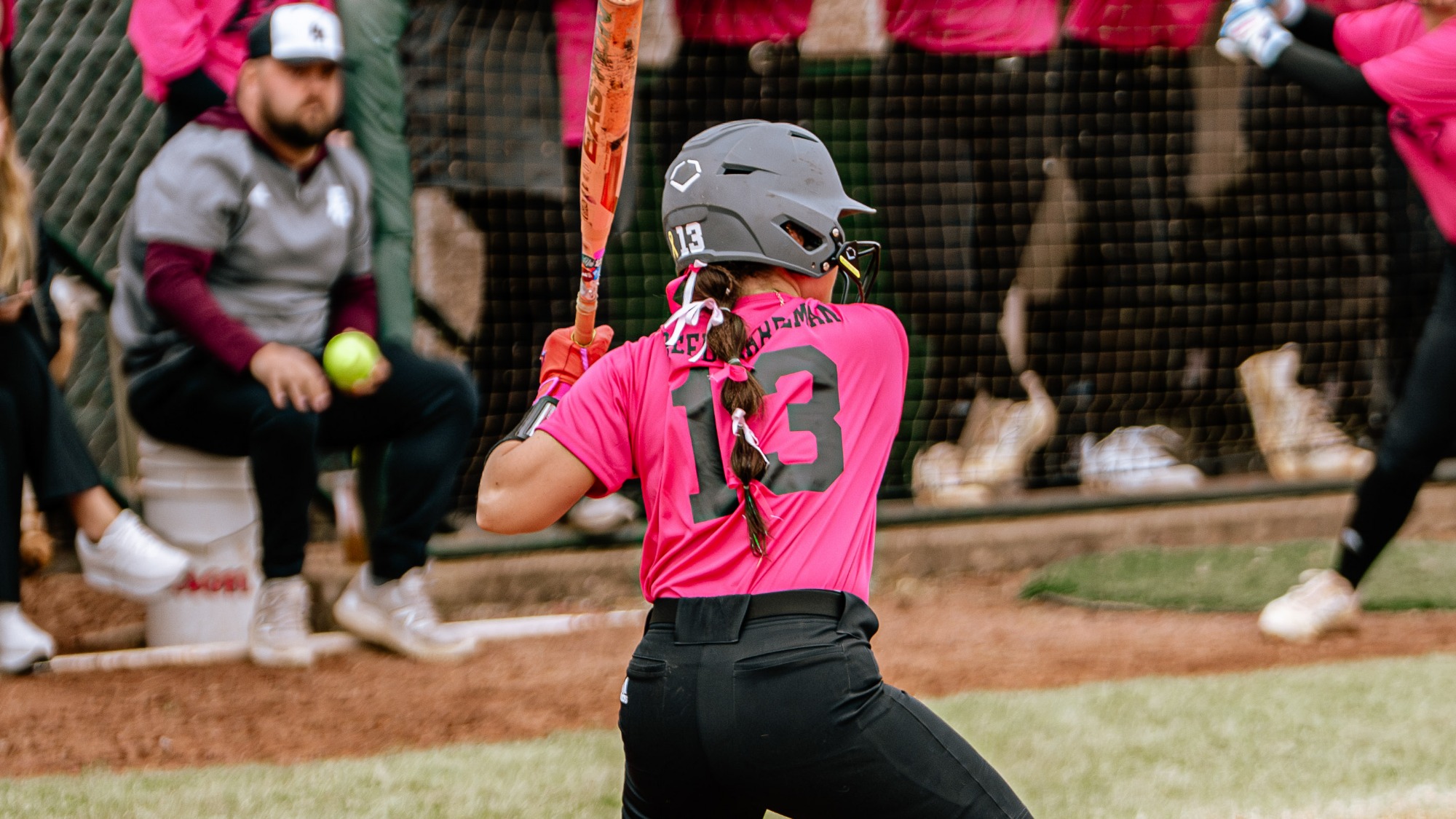 Lady Lion softball in action