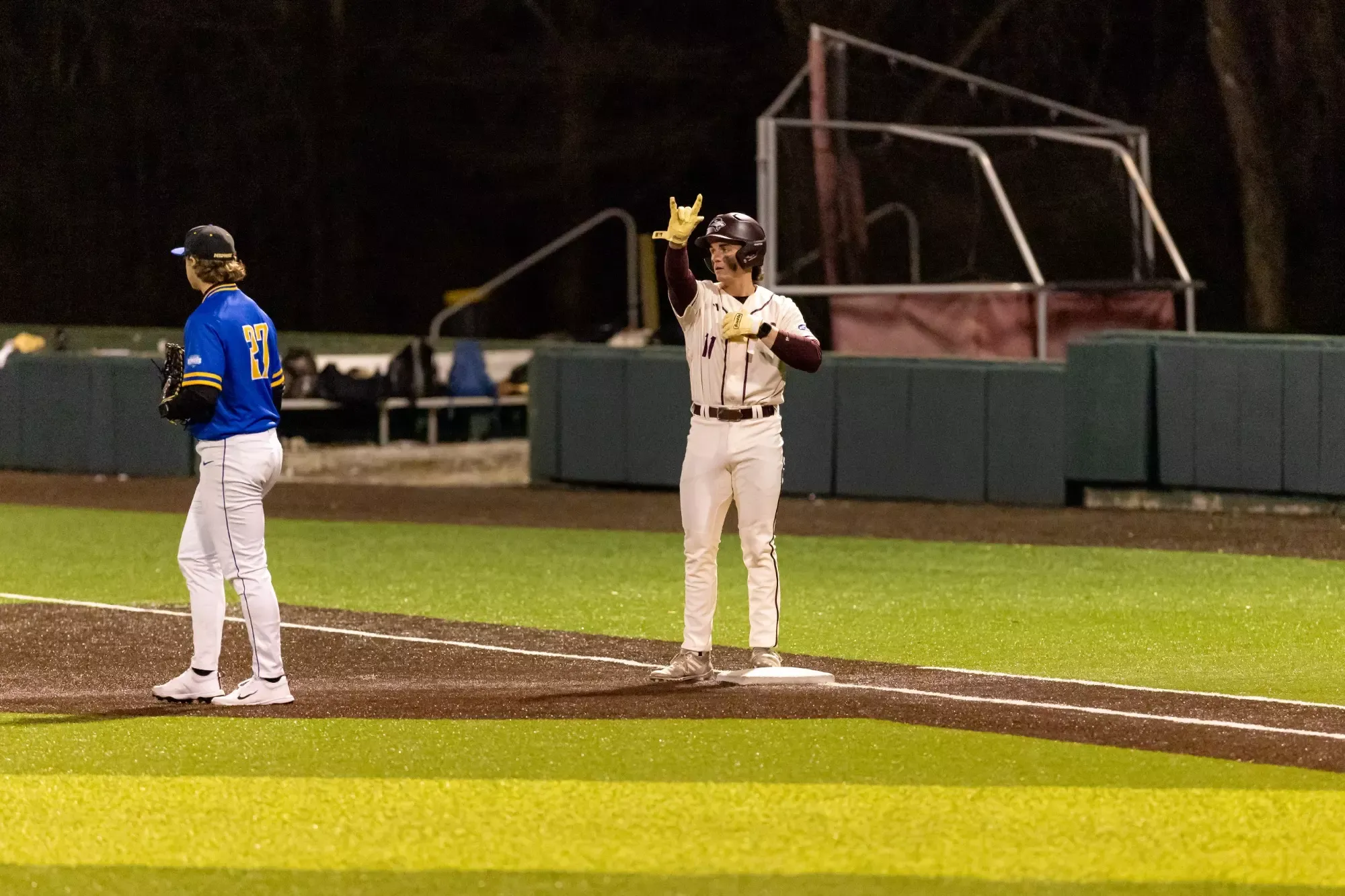 FHU baseball in action