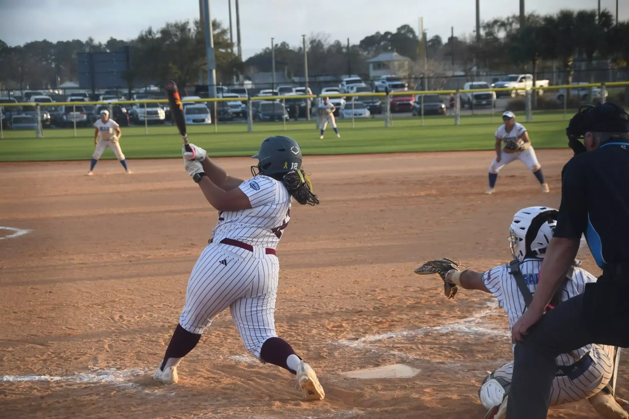FHU Lady Lion softball in action
