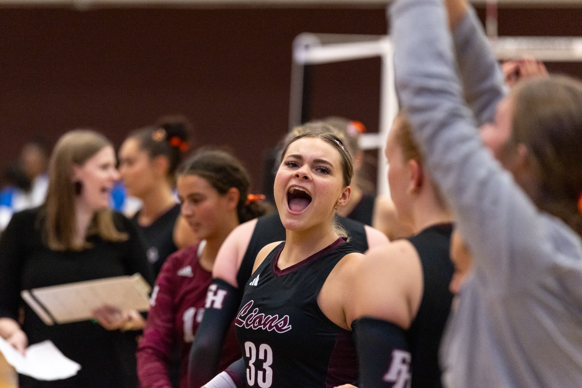 FHU volleyball in action