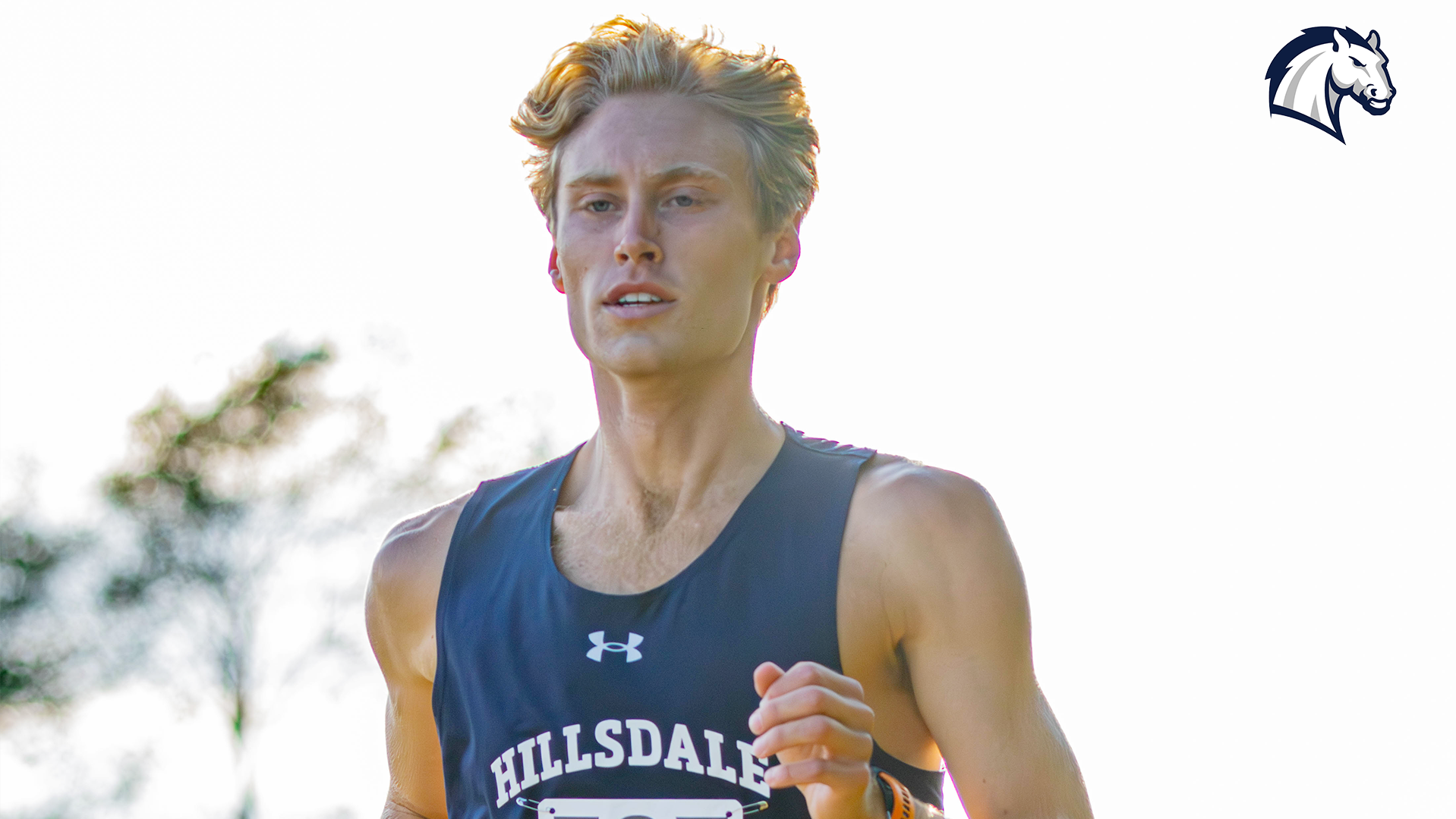Hillsdale's Gabriel Phillips leads the pack at the Hillsdale Invitational on Sept. 5, 2025.