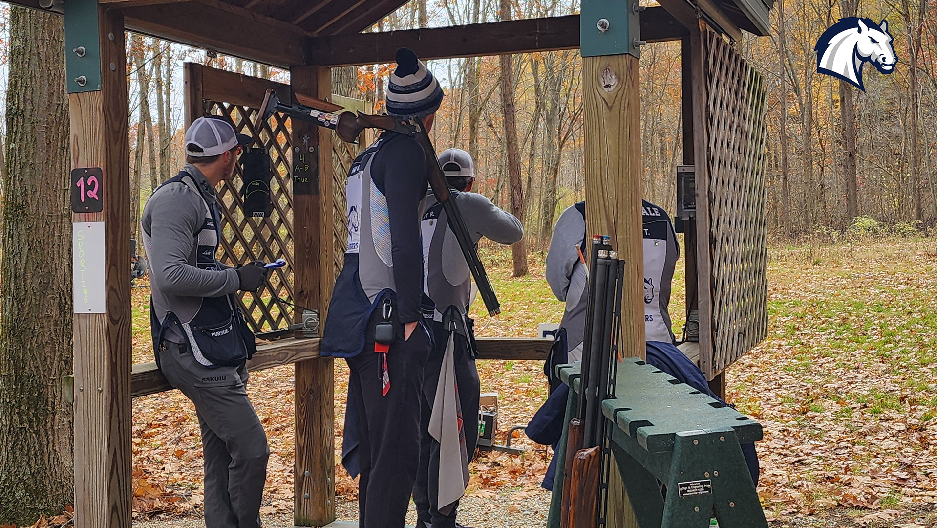 Shooters compete in five-stand at a NSCA-sponsored shoot at Hillsdale's Halter Shooting Sports Center on Nov. 8, 2025.
