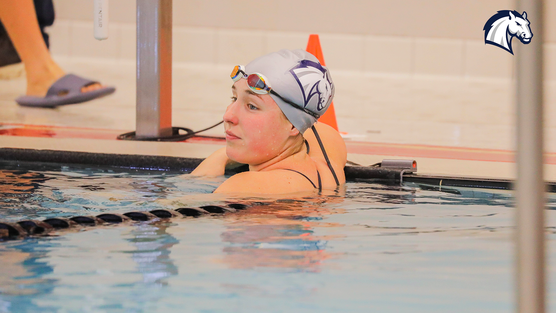 Avery May checks the results board following a race at the Oberlin Invite.