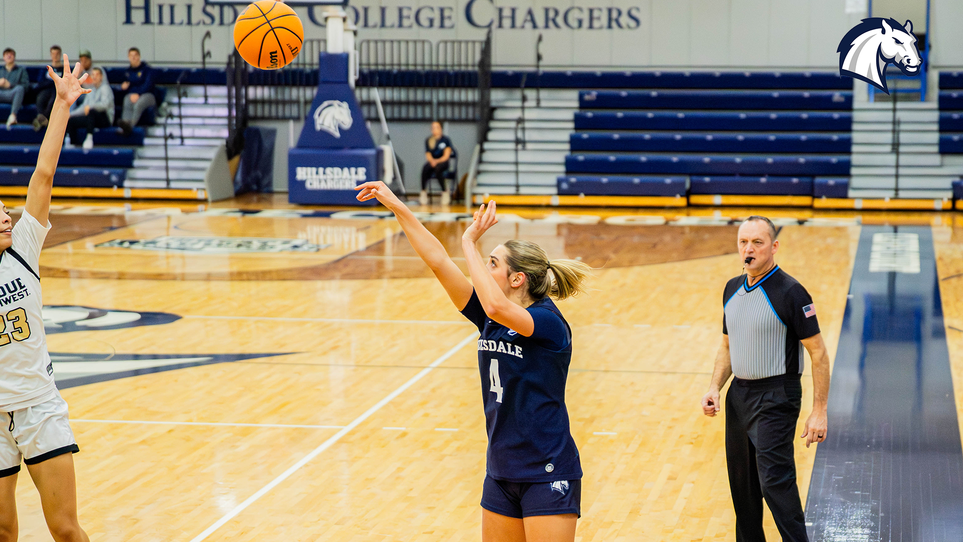 Hillsdale's Magdalena Sularski shoots a 3-pointer against Purdue Northwest on Nov. 15, 2025.
