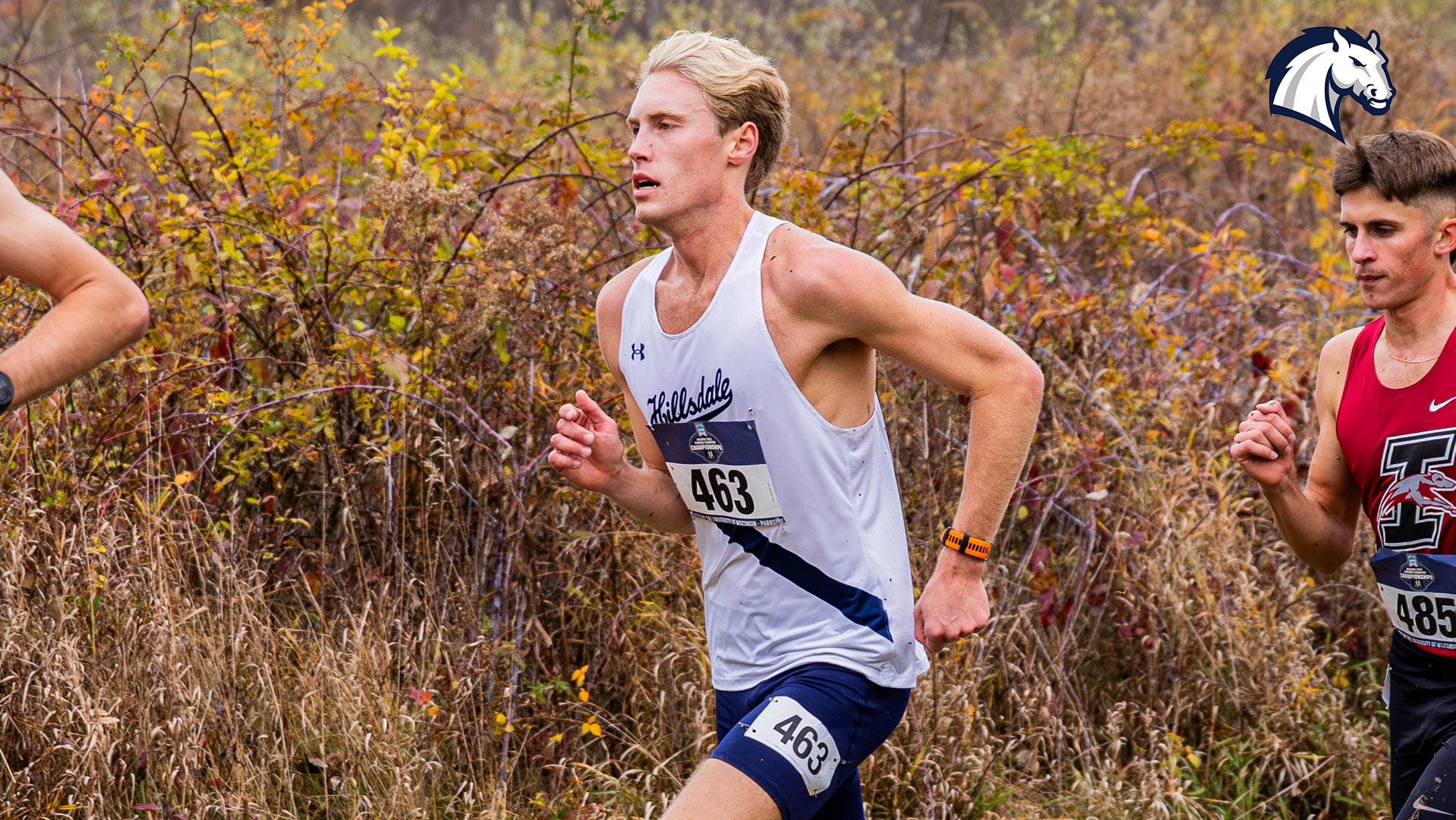 Gabriel Phillips competes for Hillsdale in the NCAA DII Midwest Regional Championships on Nov. 8, 2025.