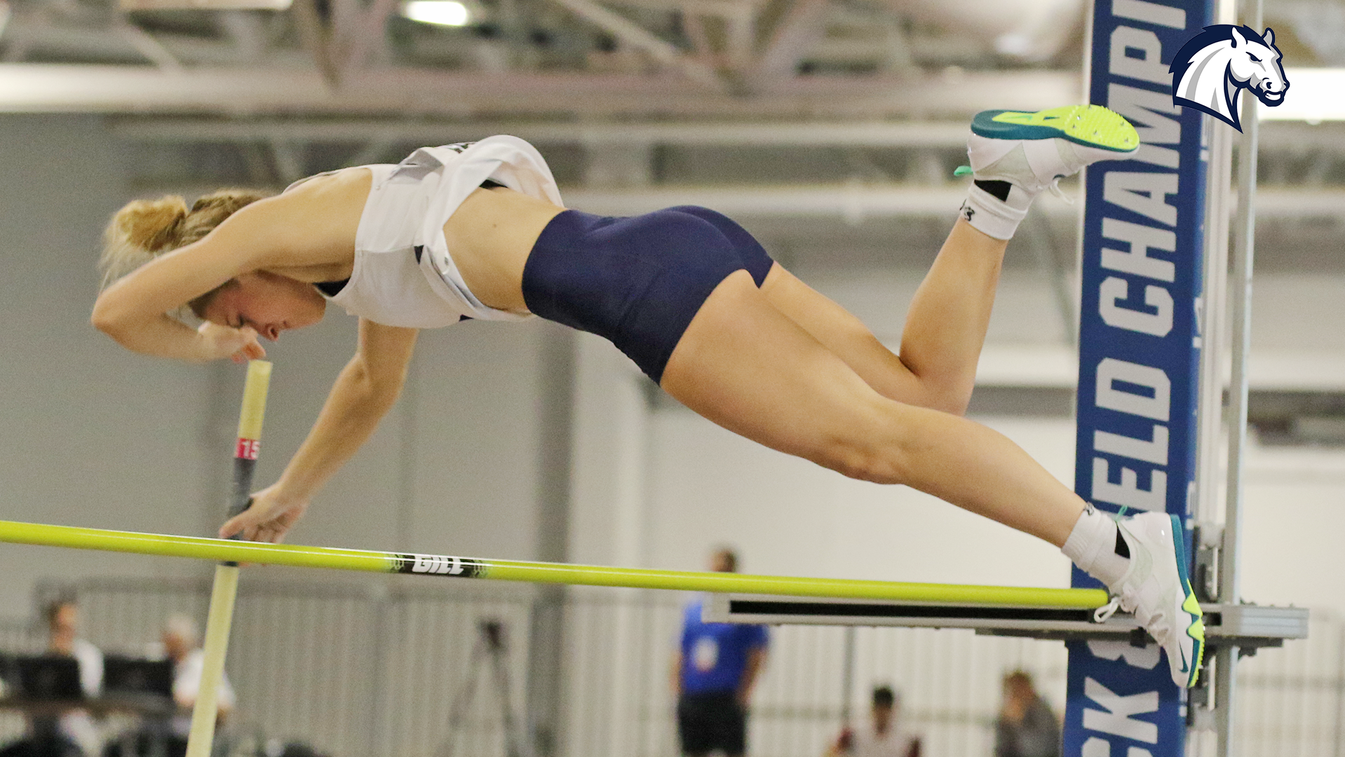 Hillsdale's Tara Townsend clears a bar in the pole vault at the 2025 NCAA DII Indoor Championships on March 13, 2025.