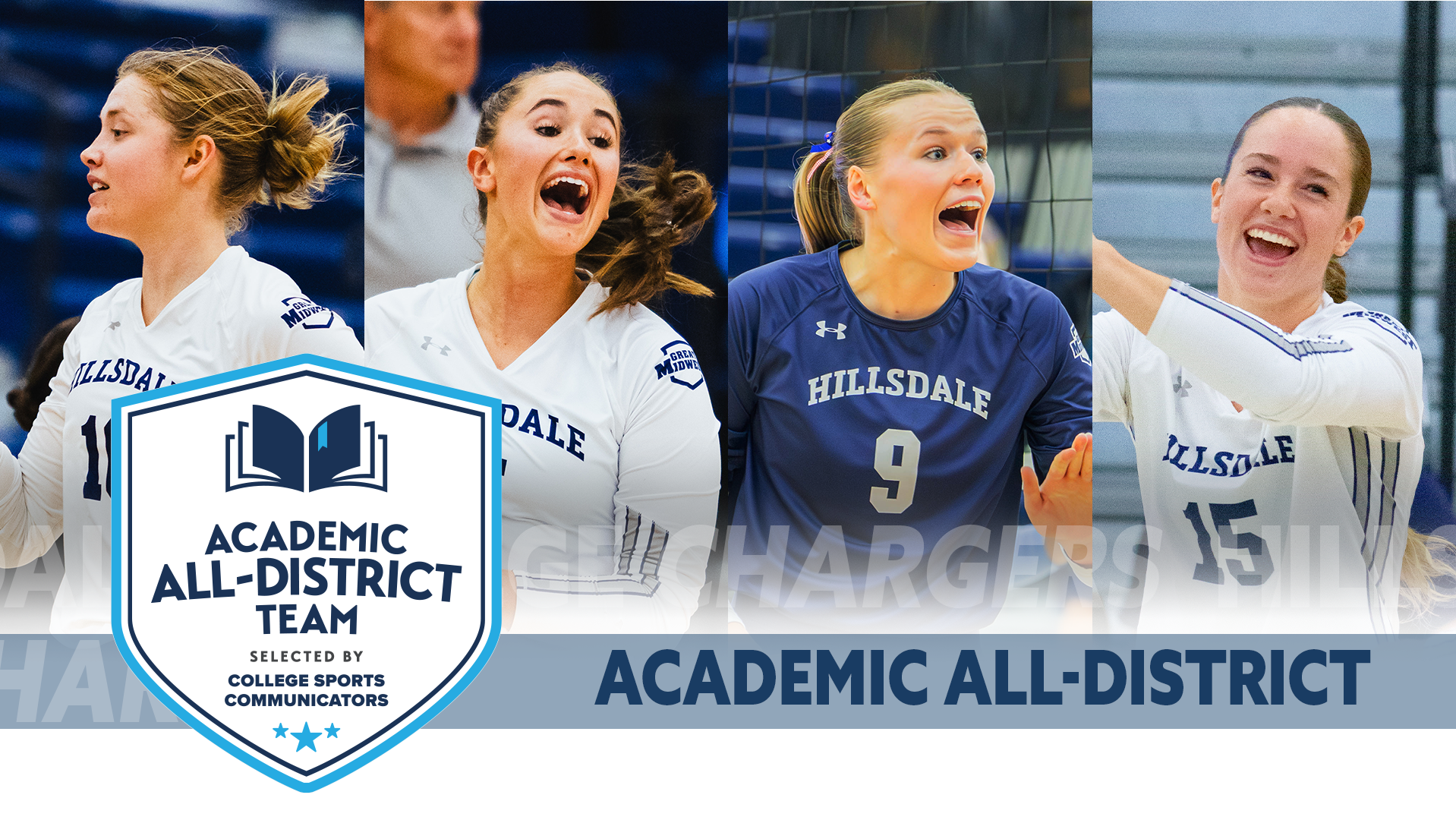 2025 CSC Academic All-District Volleyball Honorees: From left, Caroline Lanicek, Chloe Pierce, Adi Sysum, Josie TeSlaa.