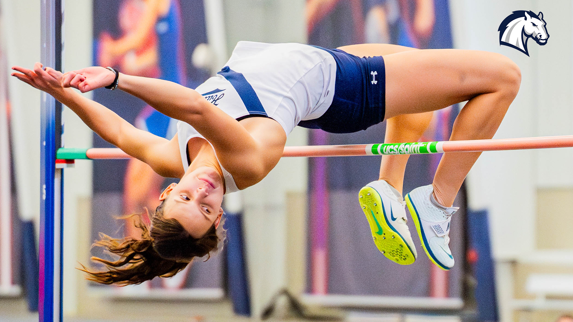 Hillsdale's Baelyn Zitzmann clears a bar in the high jump during the 2025 Indoor Mid-Week Multi Meet on Dec. 3, 2025 in Hillsdale.