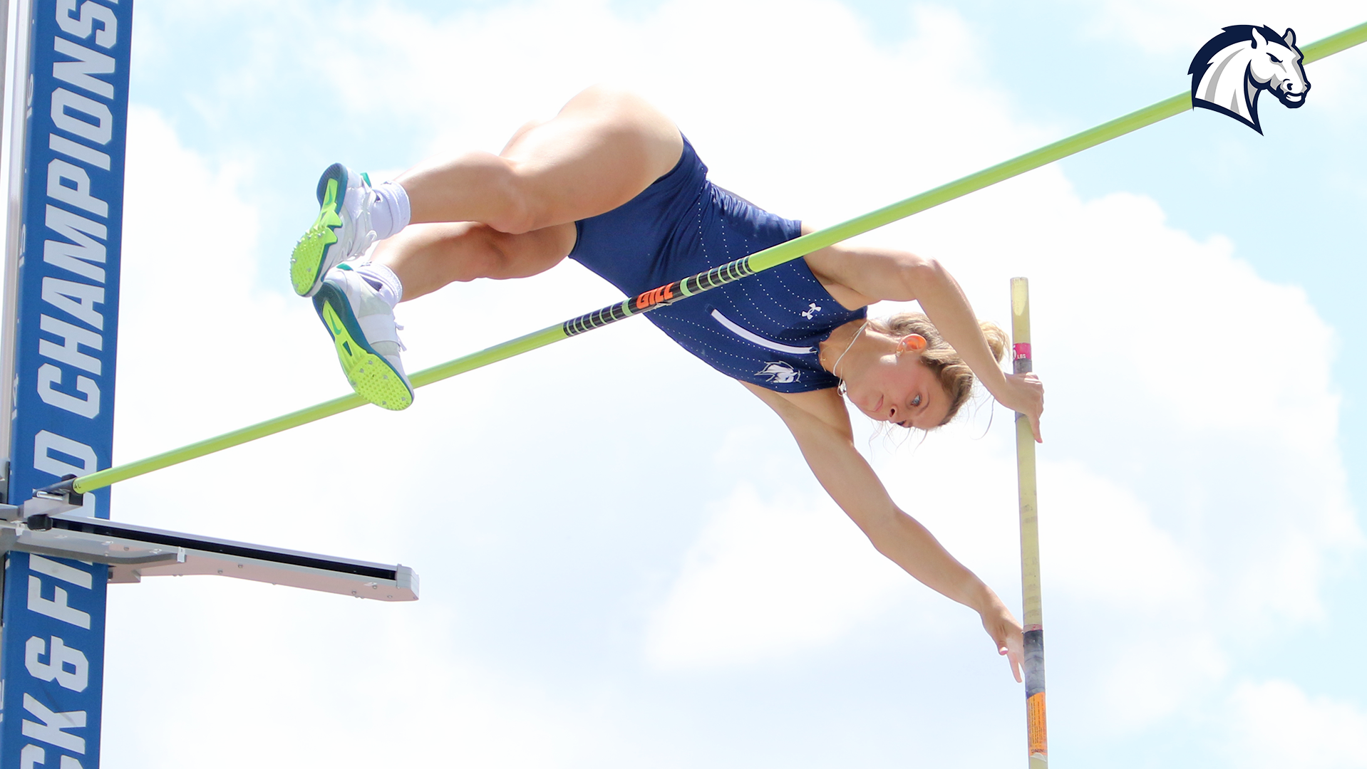 Hillsdale's Tara Townsend clears a bar in the pole vault at the 2025 NCAA DII Outdoor Championships in Pueblo, Colorado on May 24, 2025.