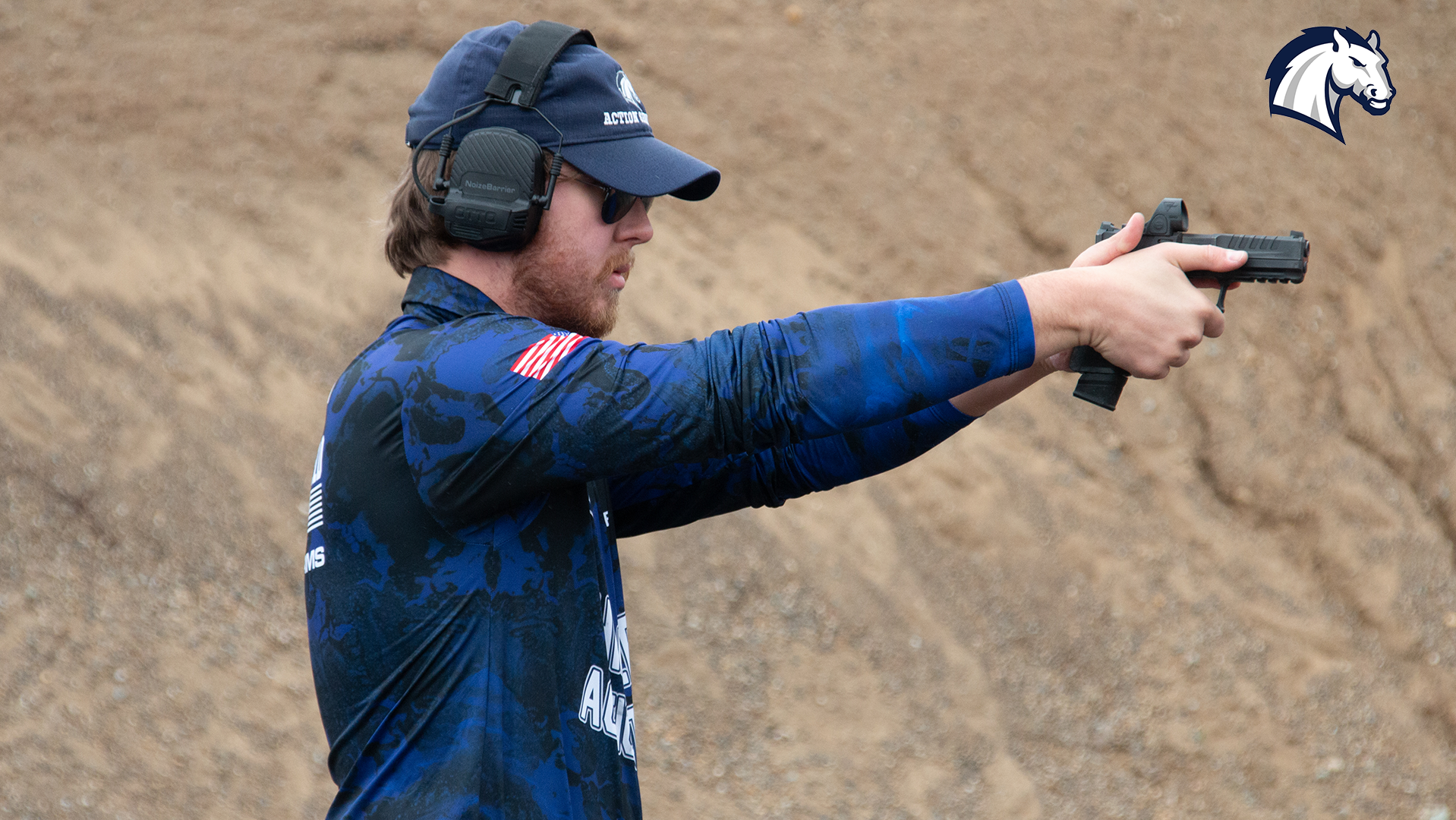 Hillsdale's Eli Hudson competes in a home USPSA Match on April 5, 2025.