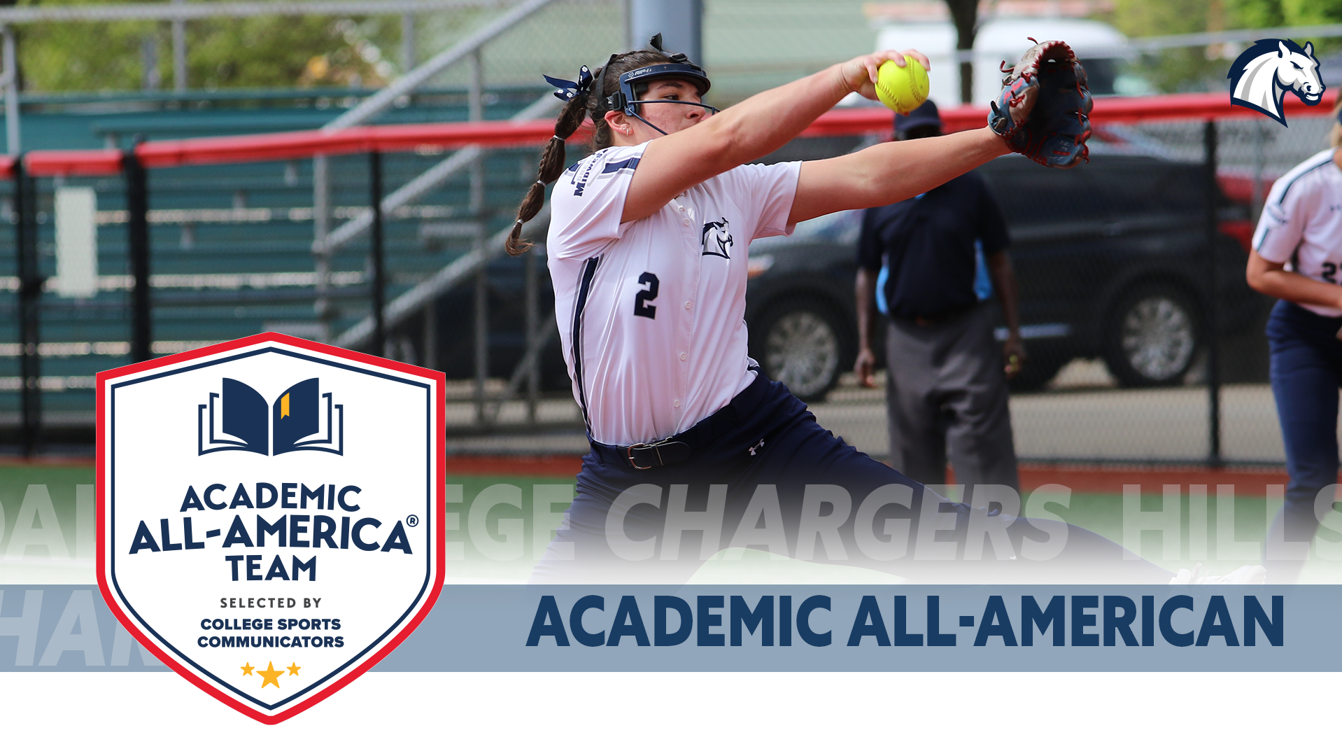 Joni Russell pitches for Hillsdale in the 2025 G-MAC Tournament in Akron, Ohio.