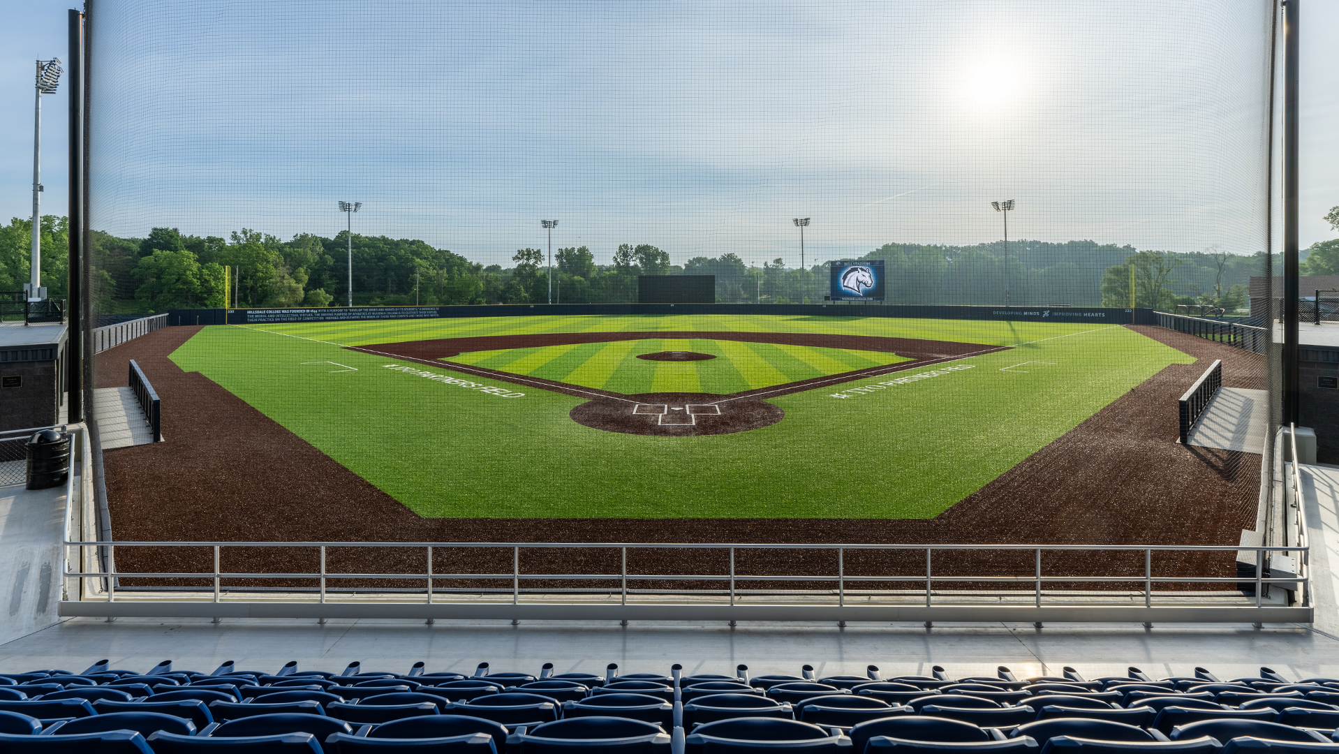Photo of Lenda and Glenda Hill Stadium and TFO Partners Field viewed from the pressbox.