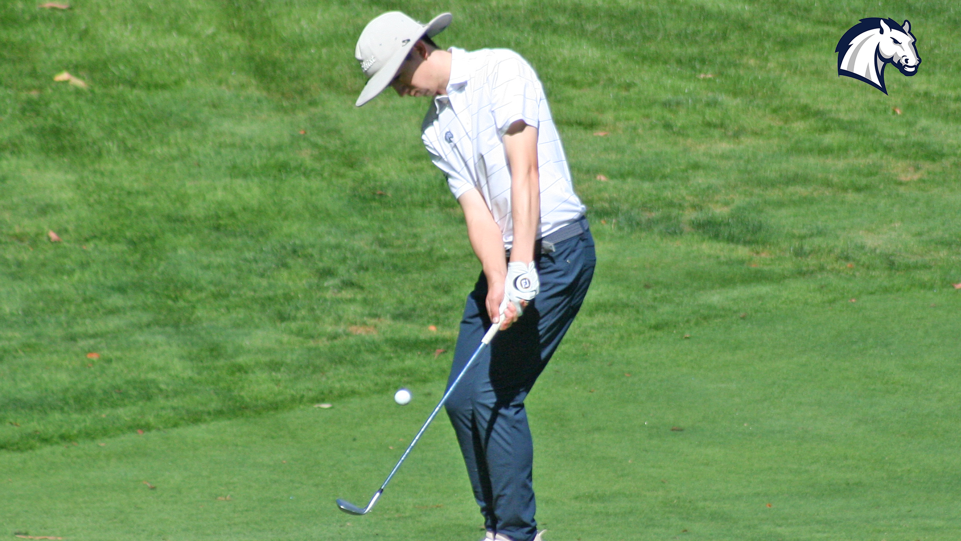 Hillsdale's Robert Thompson hits an approach shot during the Malone-Glenmoor Fall Classic on Sept. 8, 2025.