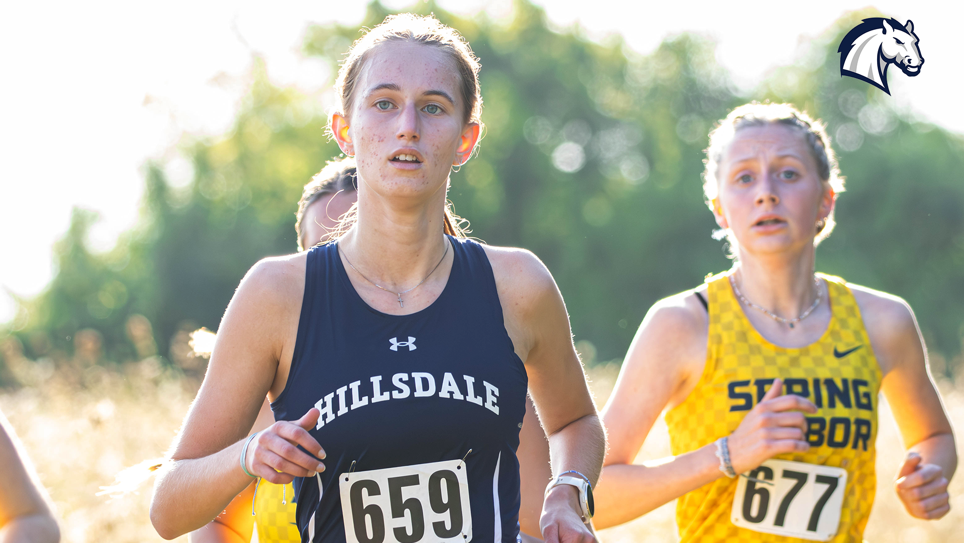 Hillsdale's Caroline Roberts competes in the Hillsdale Invitational on Sept. 5, 2025.