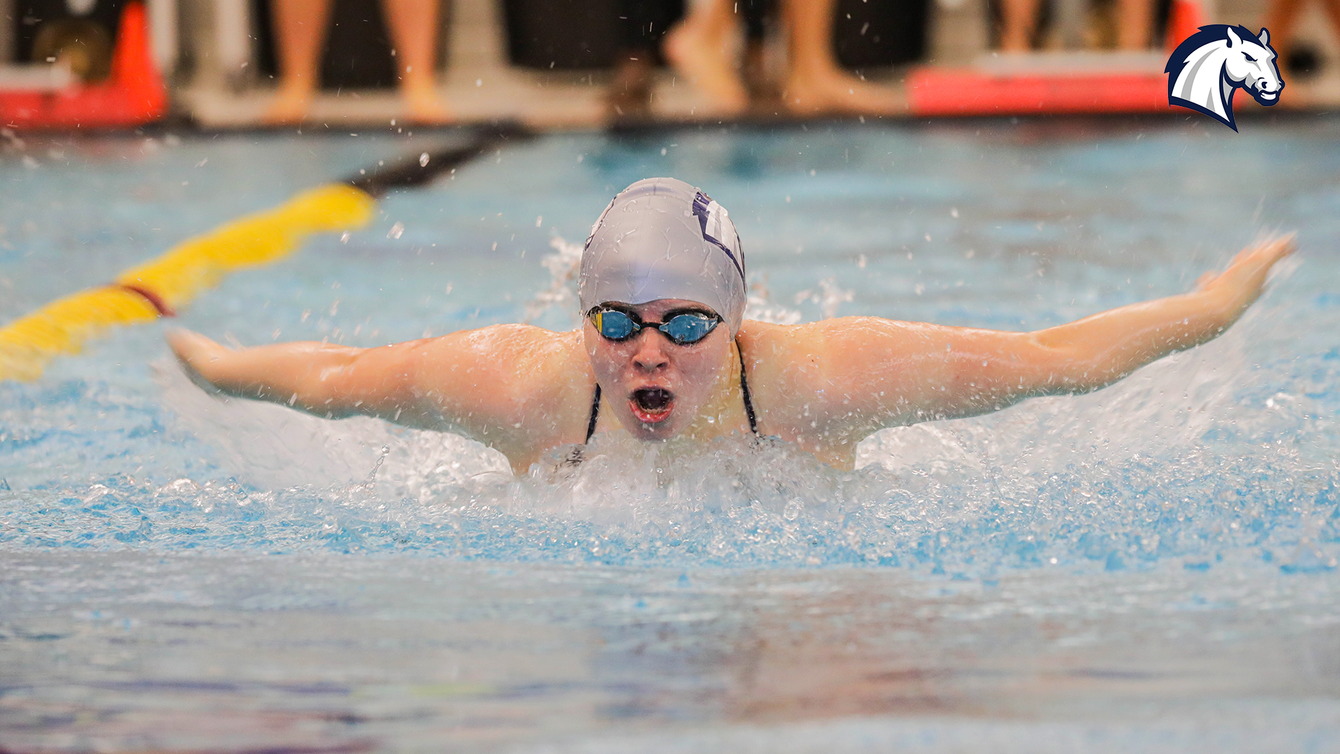 Aine Maloney competes in the butterfly at the Oberlin Invite on Oct. 10, 2025