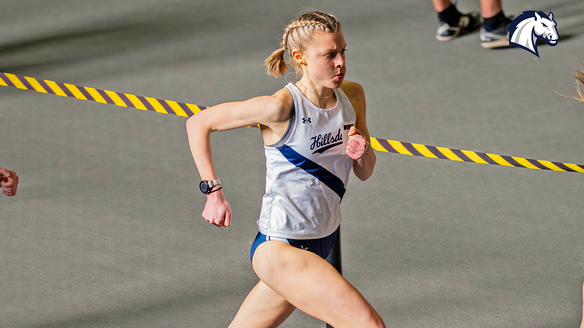 Hillsdale's Allison Kuzma competes in the mile run at the 2026 Wide Track Classic.
