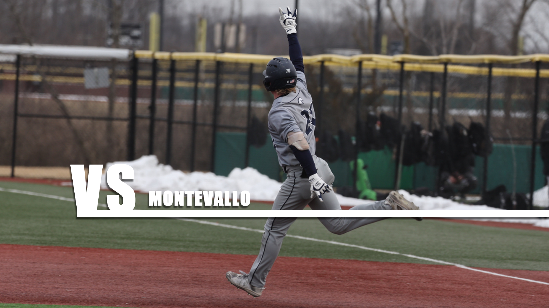 Hillsdale's Tyler Sowers celebrates as he rounds the bases after a home run against Indianapolis in February of 2025.